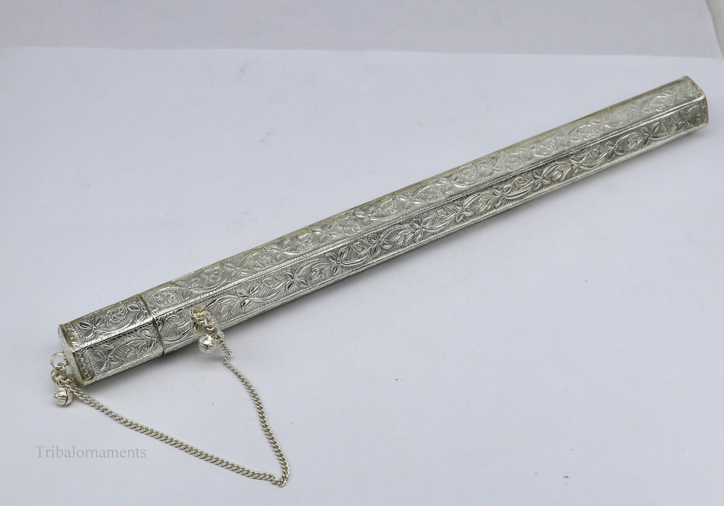 10" Vintage design handmade solid silver incense sticks box holder, Agarbatti  box trinket box fabulous royal puja temple article su390 - TRIBAL ORNAMENTS