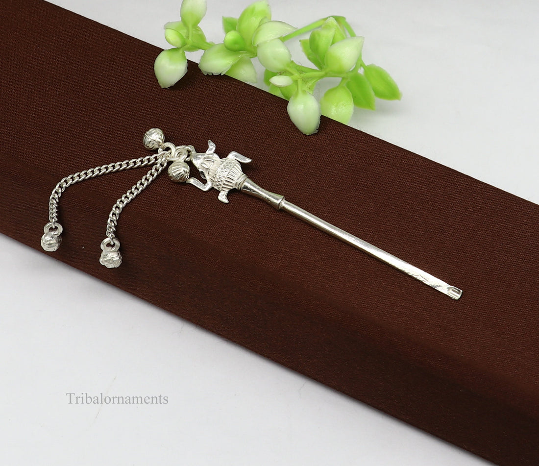 3" inches long handmade solid sterling silver kum kum sticks, eyeliner stick, kajal sticks, surma stick, brides vintage style gift su400 - TRIBAL ORNAMENTS