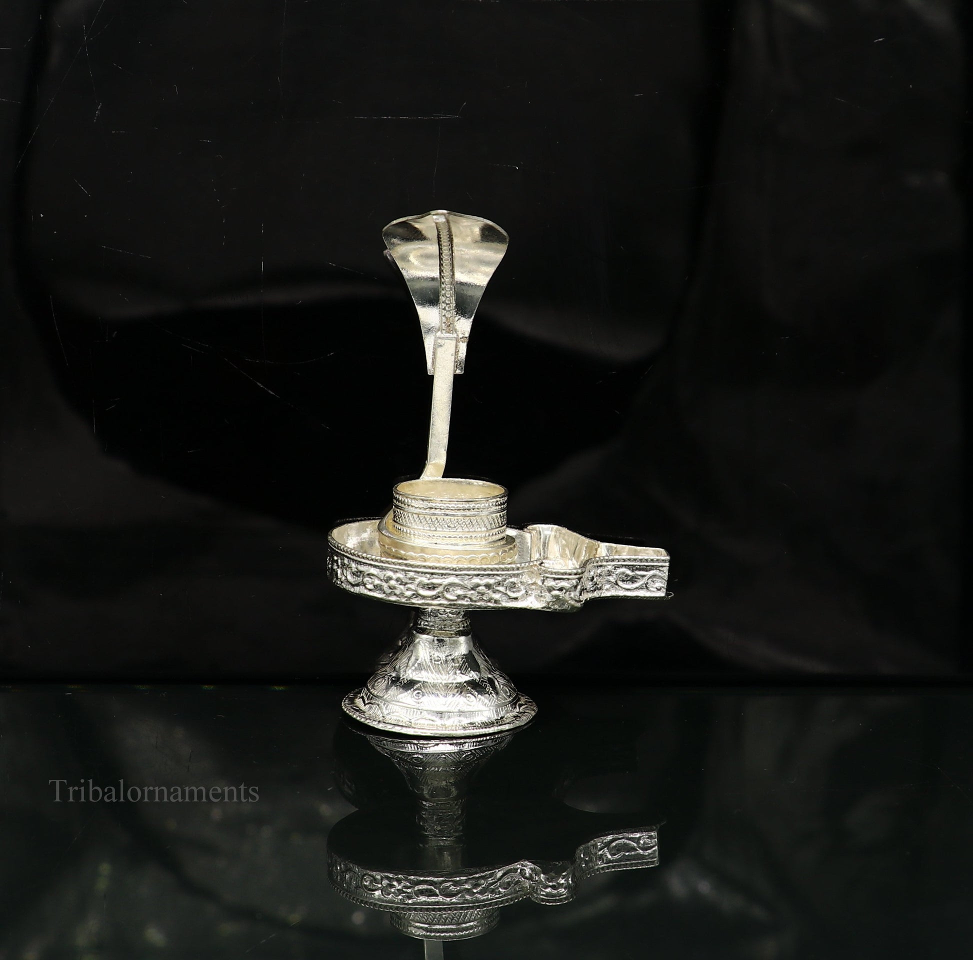 Pure 925 solid sterling silver lord shiva lingam stand/jalheri, use for put/hold shiva lingam in home temple, Shiva Vratam puja art su366 - TRIBAL ORNAMENTS