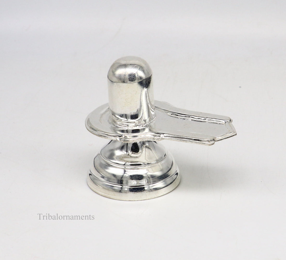 925 sterling silver handmade small Lord Shiva lingam, silver shivling puja utensils, home temple silver article puja accessories art71 - TRIBAL ORNAMENTS