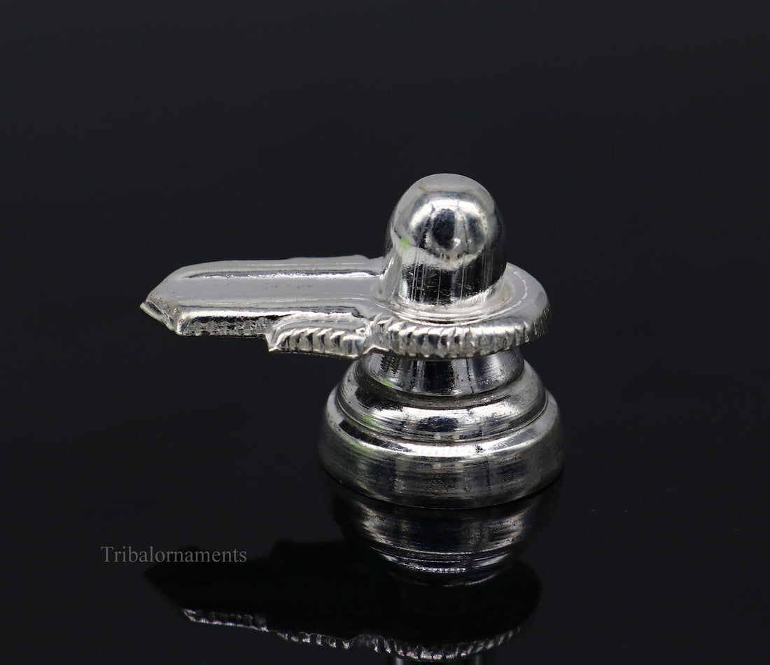 925 sterling silver handmade small Lord Shiva lingam, silver shivling puja utensils, home temple silver article puja accessories art76 - TRIBAL ORNAMENTS