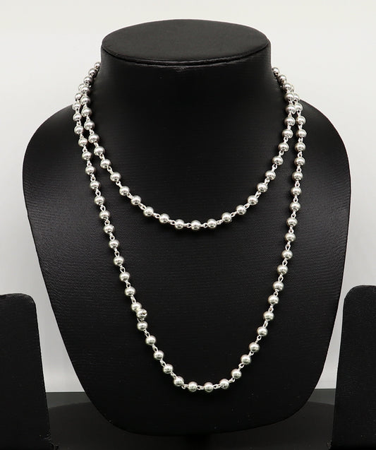 925 sterling silver fabulous plain solid beads chain japp mala 108 beads japp chain fabulous chanting necklace stylish jewelry ch109 - TRIBAL ORNAMENTS