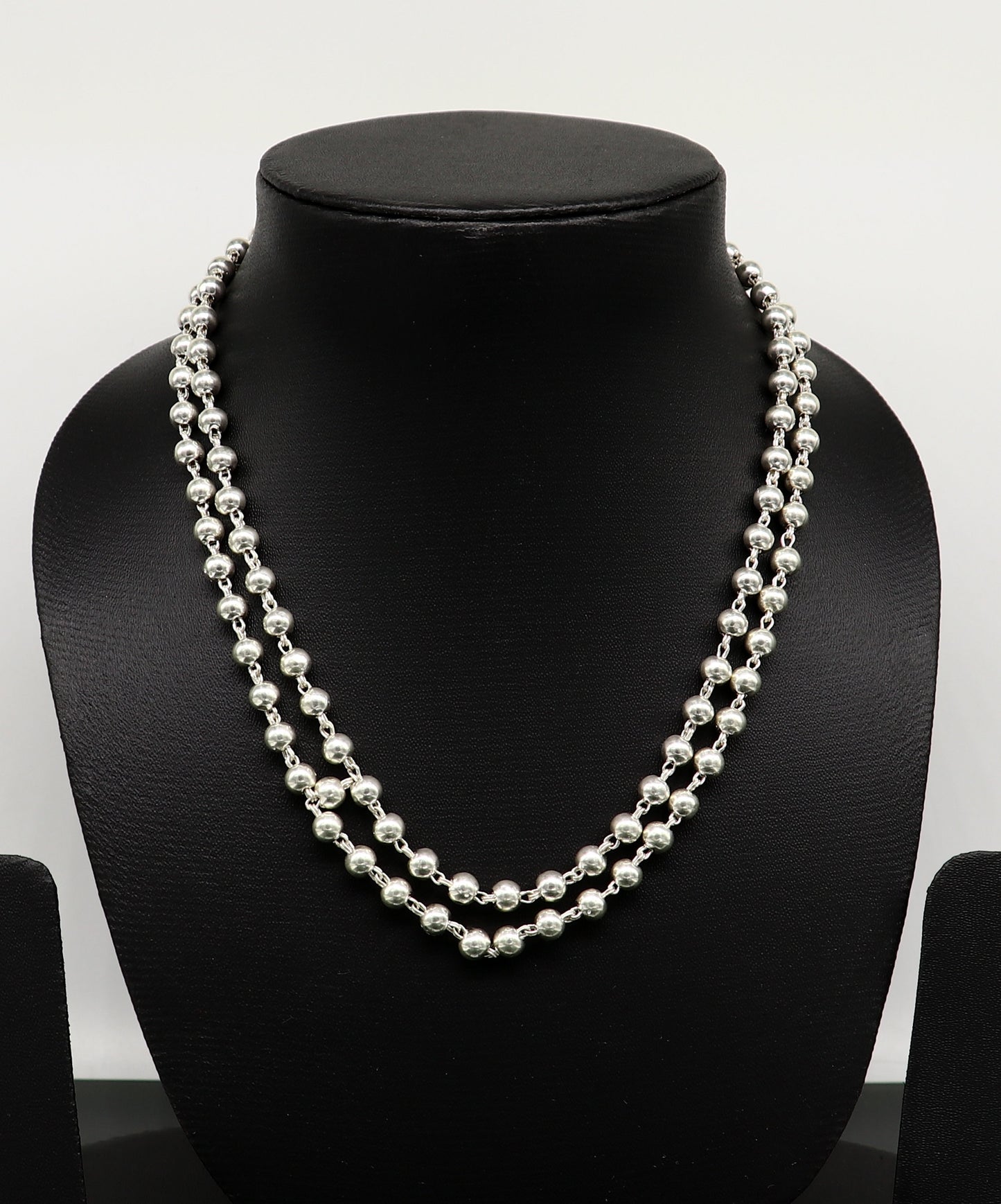 925 sterling silver fabulous plain solid beads chain japp mala 108 beads japp chain fabulous chanting necklace stylish jewelry ch109 - TRIBAL ORNAMENTS