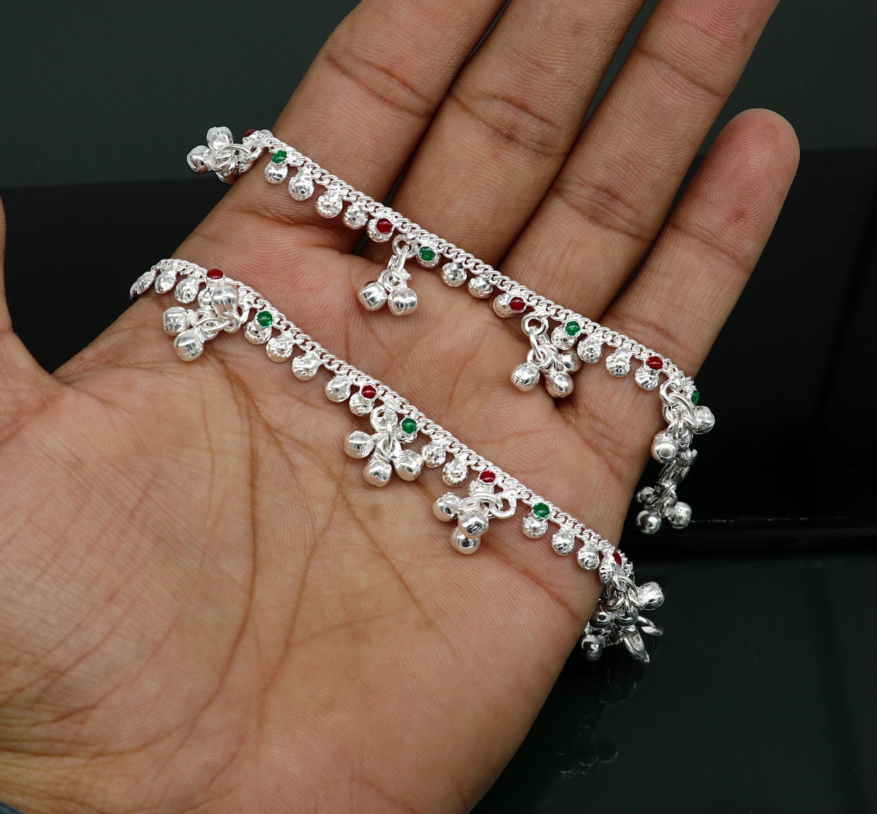 Kids Black threaded silver charm bracelet  Abaran Timeless Jewellery  PvtLtd