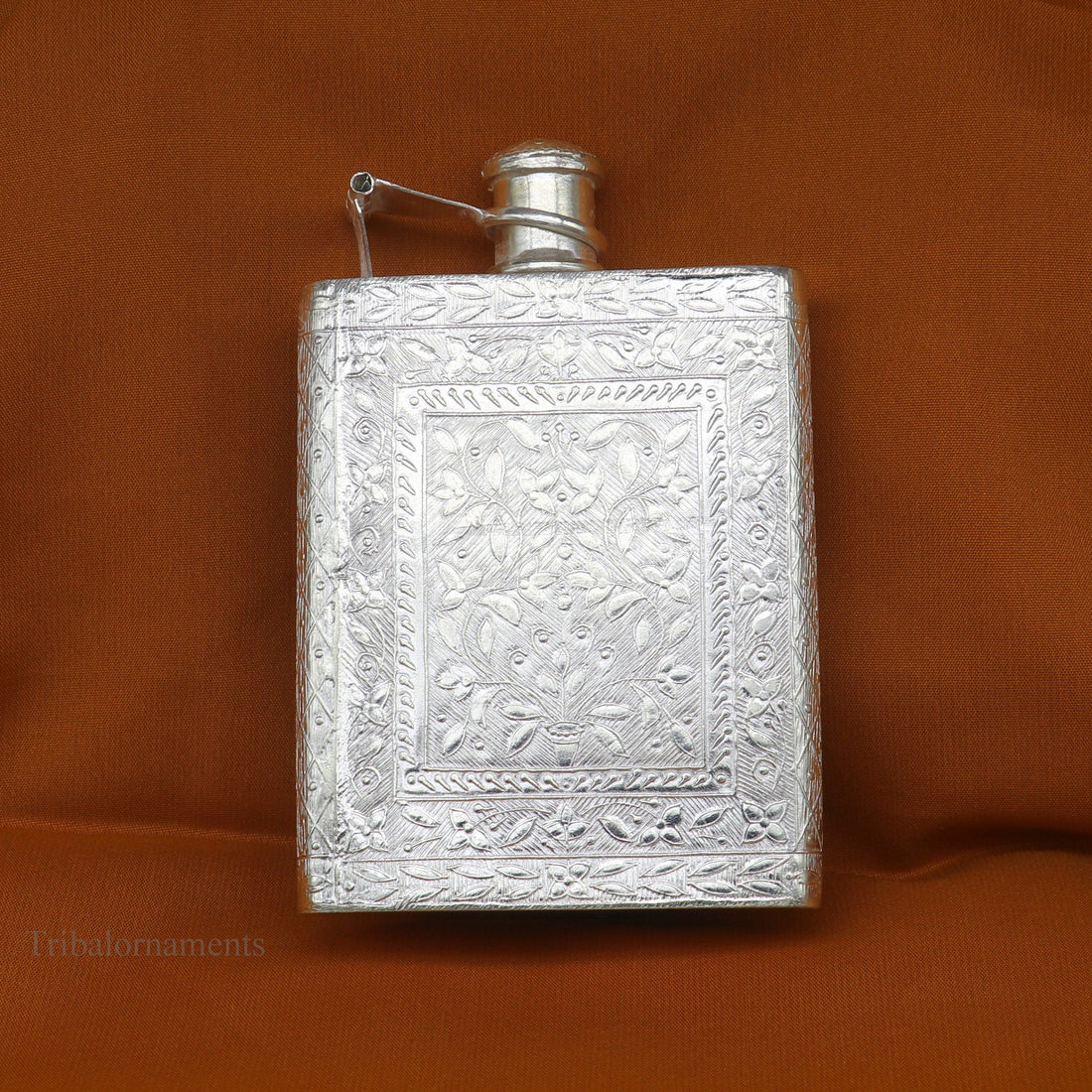 925 sterling silver customized design silver wine bottle, silver drink bottle, royal style silver article, gifting silver utensils  su423 - TRIBAL ORNAMENTS