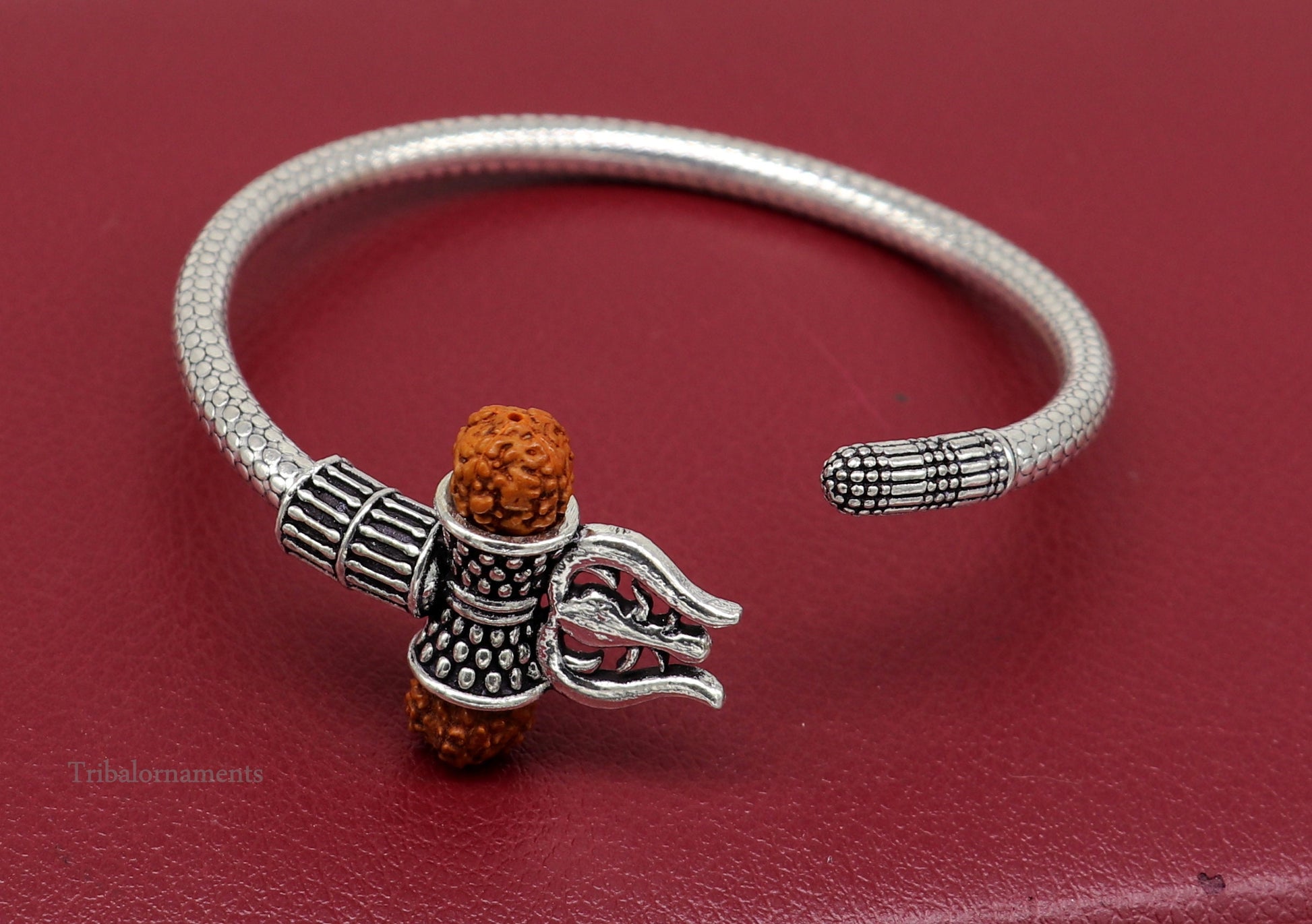 Vintage design 925 sterling silver idol shiva trident or trishul bange, best customized gift Babubali bangle kada bracelet unisex nssk450 - TRIBAL ORNAMENTS