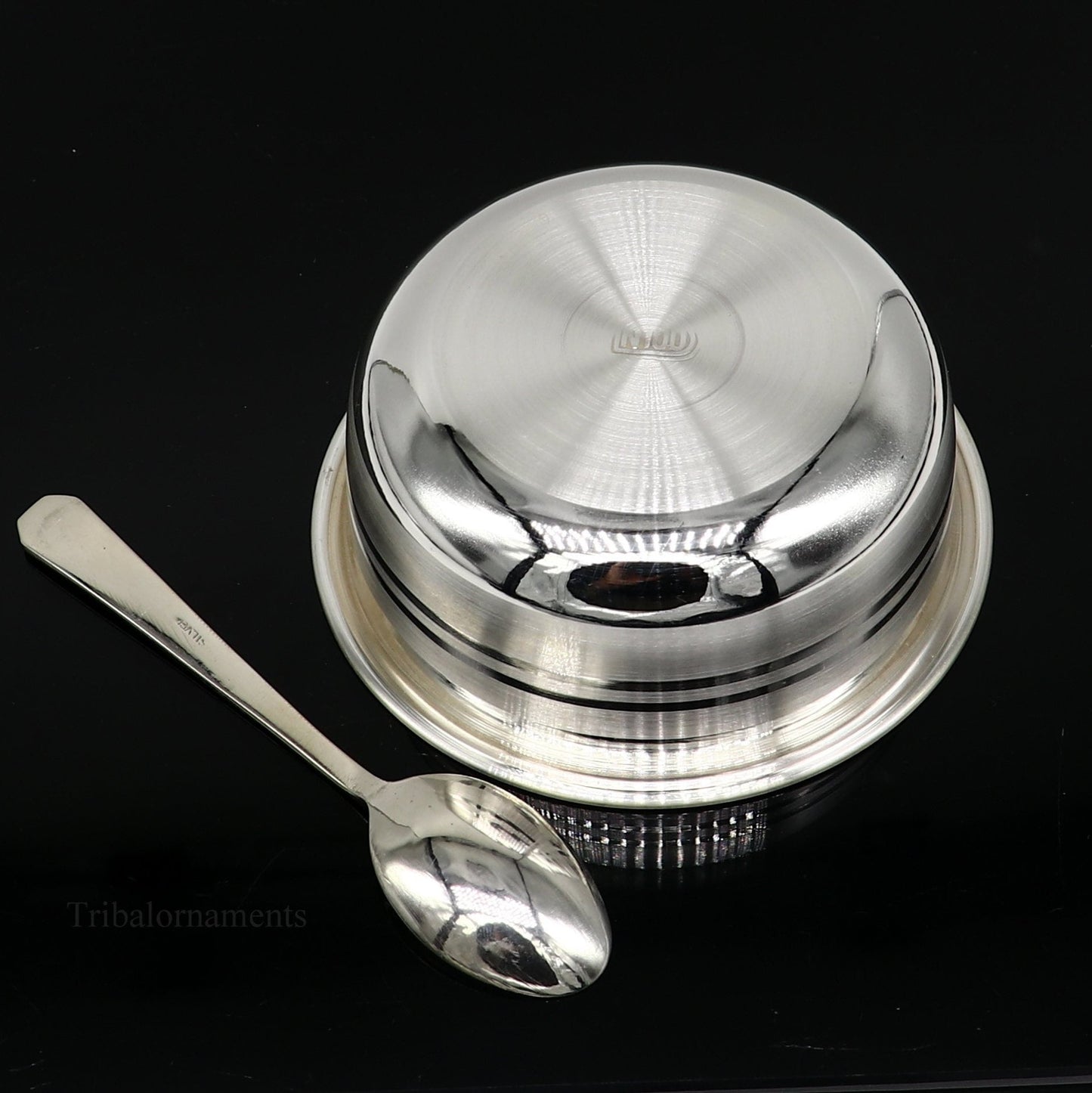 999 fine solid silver handmade small bowl for baby food, pure silver vessels, silver utensils, home and kitchen accessories India sv221 - TRIBAL ORNAMENTS