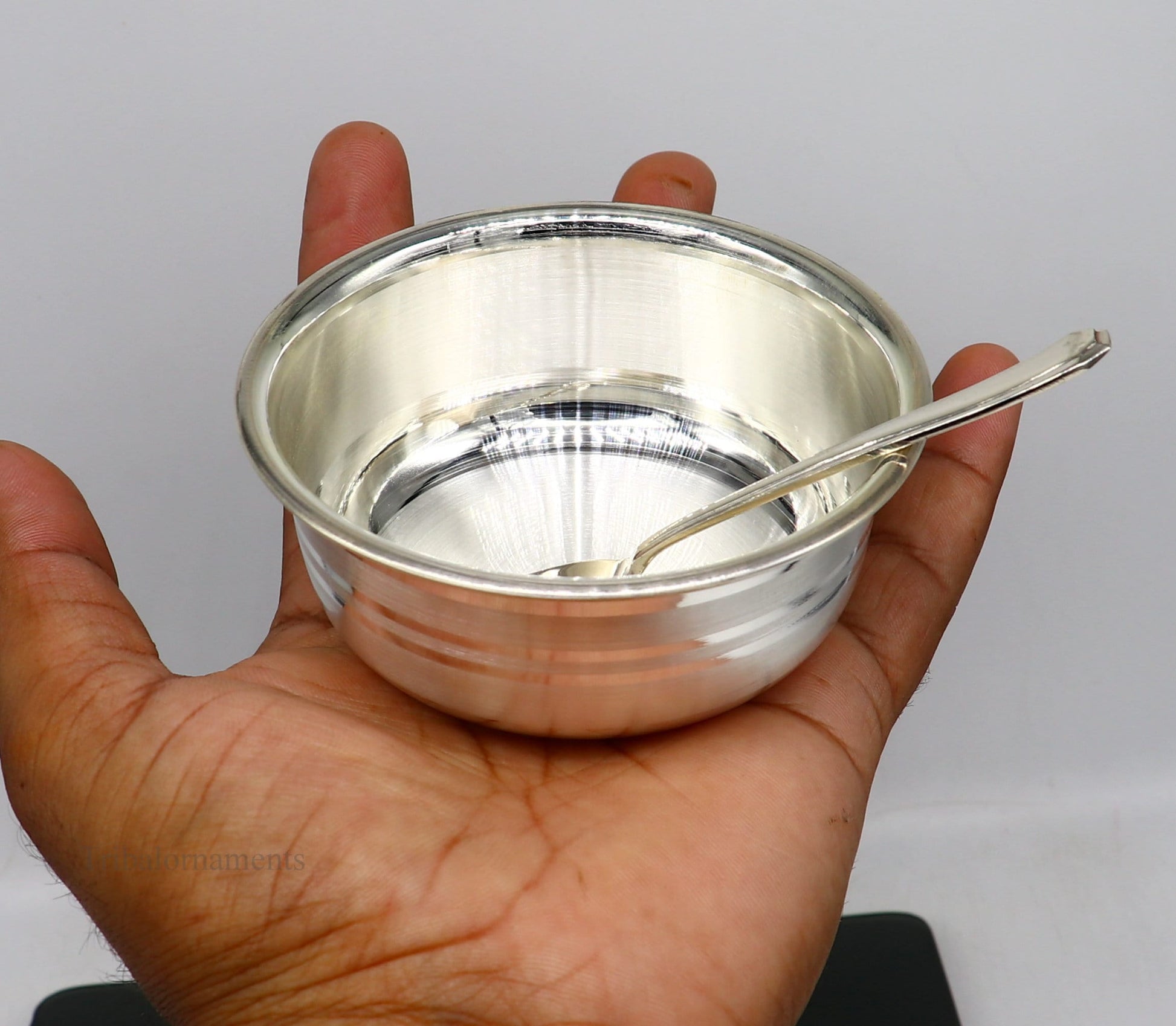 999 fine solid silver handmade small bowl for baby food, pure silver vessels, silver utensils, home and kitchen accessories India sv221 - TRIBAL ORNAMENTS