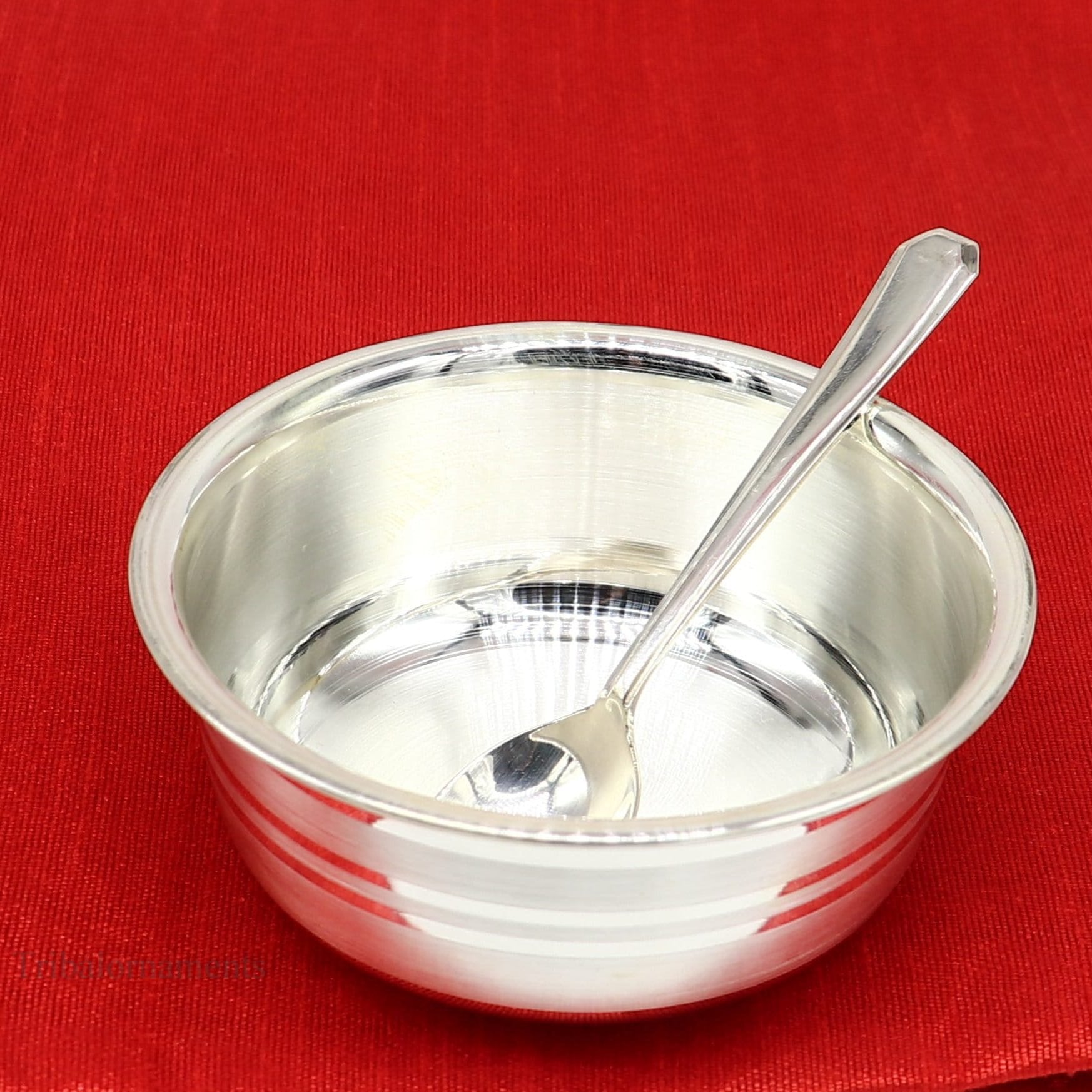 999 fine solid silver handmade small bowl for baby food, pure silver vessels, silver utensils, home and kitchen accessories India sv221 - TRIBAL ORNAMENTS