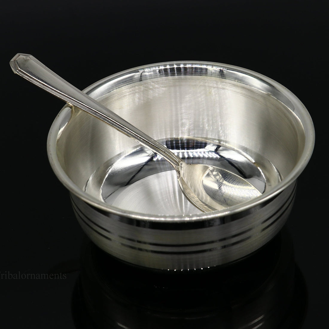 999 fine solid silver handmade small bowl for baby food, pure silver vessels, silver utensils, home and kitchen accessories India sv221 - TRIBAL ORNAMENTS