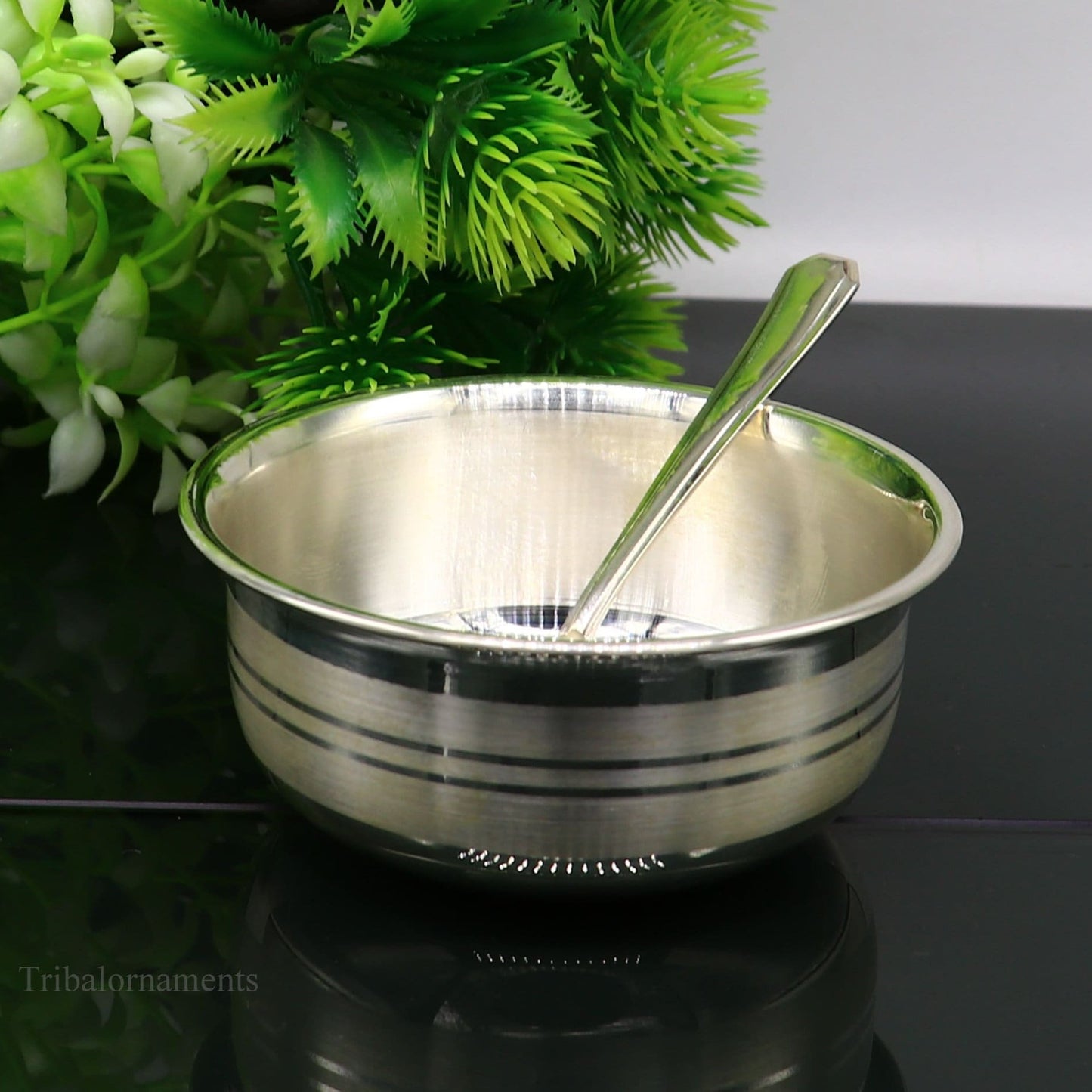 999 fine solid silver handmade small bowl for baby serving, pure silver vessel, silver utensils, home kitchen accessories puja bowl sv225 - TRIBAL ORNAMENTS