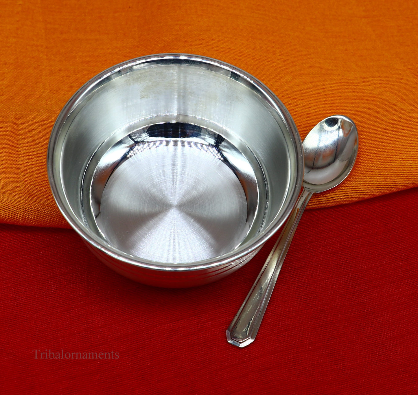 999 fine solid silver handmade small bowl for baby serving, pure silver vessel, silver utensils, home kitchen accessories puja bowl sv225 - TRIBAL ORNAMENTS