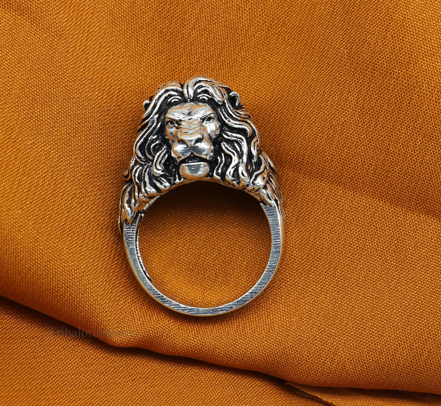 925 sterling silver handcrafted forest king lion face ring, best gifting unisex ring, gorgeous vintage antique stylish ring bands ring435 - TRIBAL ORNAMENTS