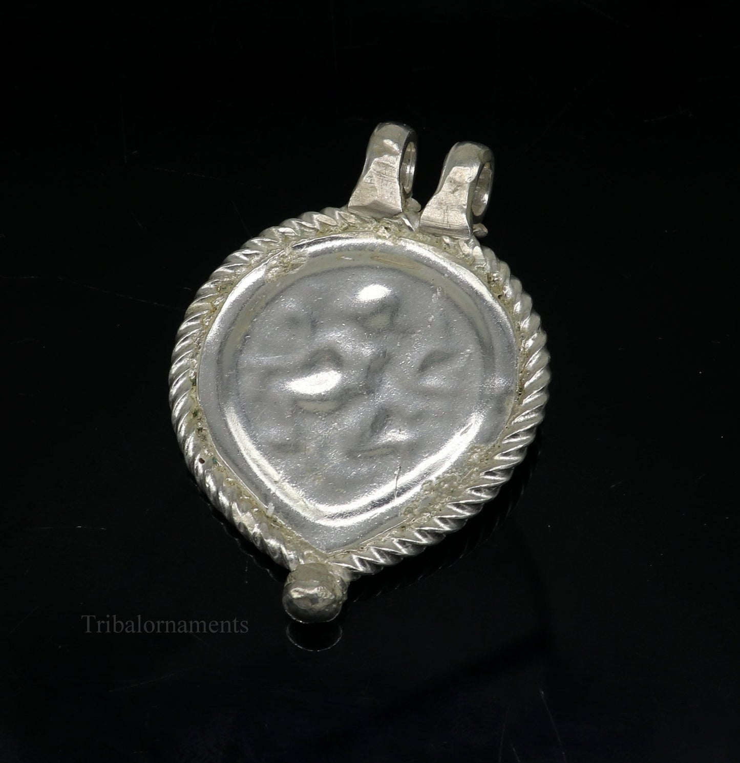 Solid sterling silver handmade tribal Idol deity bheruji pendant, customized lord bhairwa pendant unisex gifts tribal jewelry nsp437 - TRIBAL ORNAMENTS