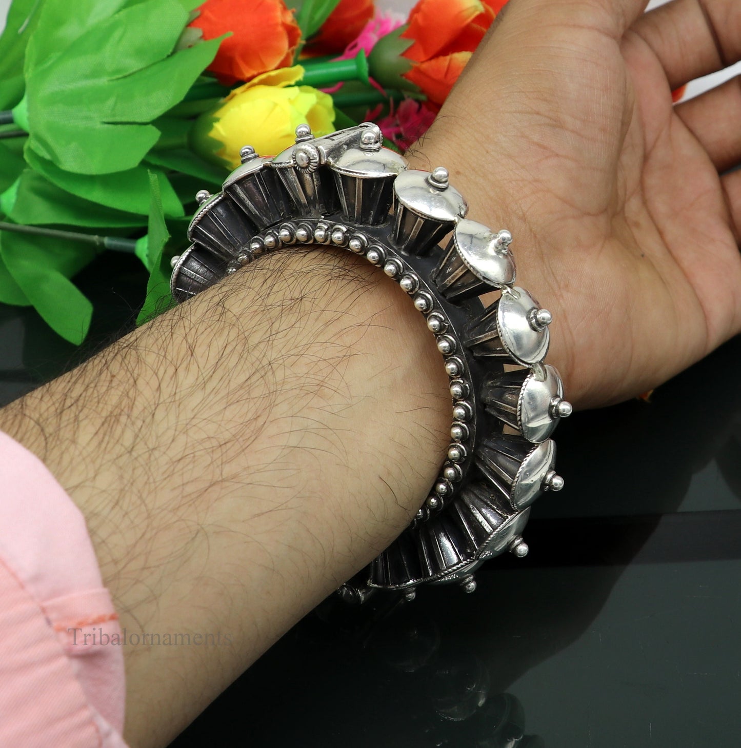 925 sterling silver handmade Vintage antique design heavy design ethnic bangle bracelet tribal jewelry best bride belly dance gifting nba172 - TRIBAL ORNAMENTS