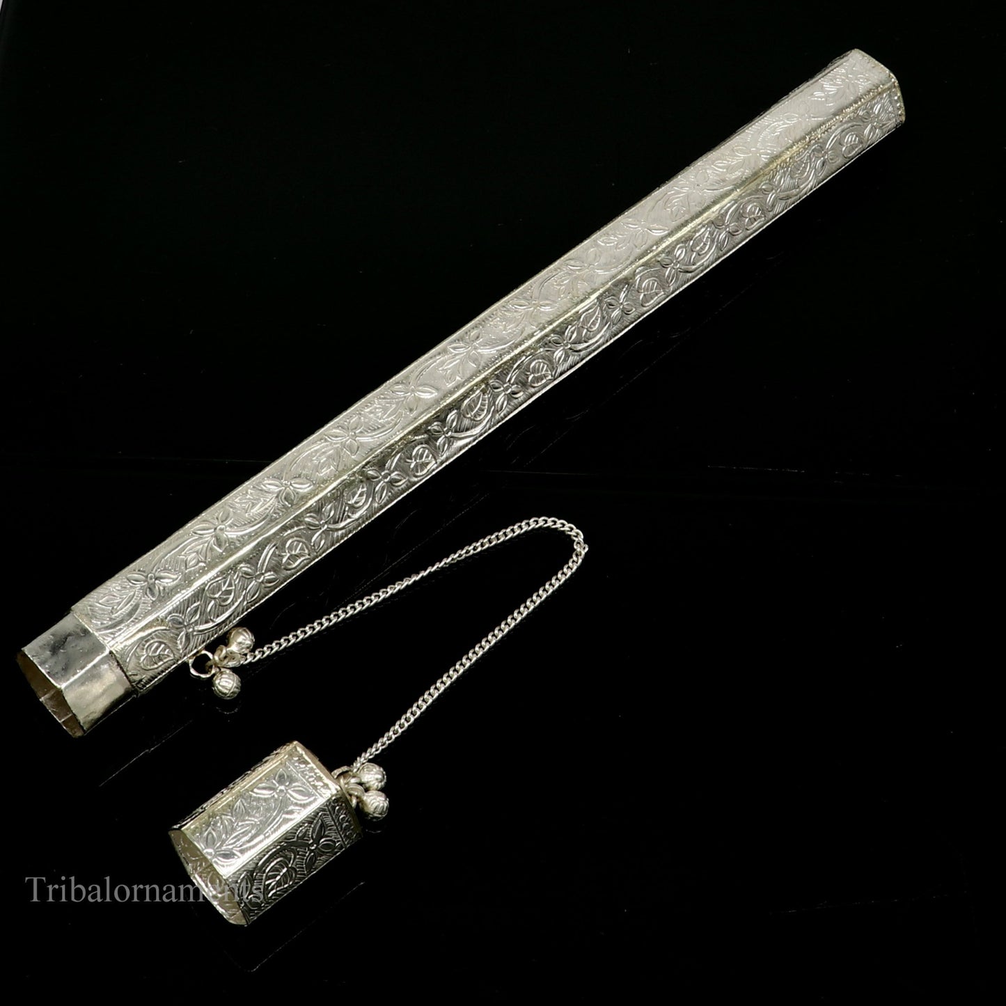 10" Vintage design handmade solid silver incense sticks box holder, Agarbatti  box trinket box fabulous royal puja temple article su0390 - TRIBAL ORNAMENTS