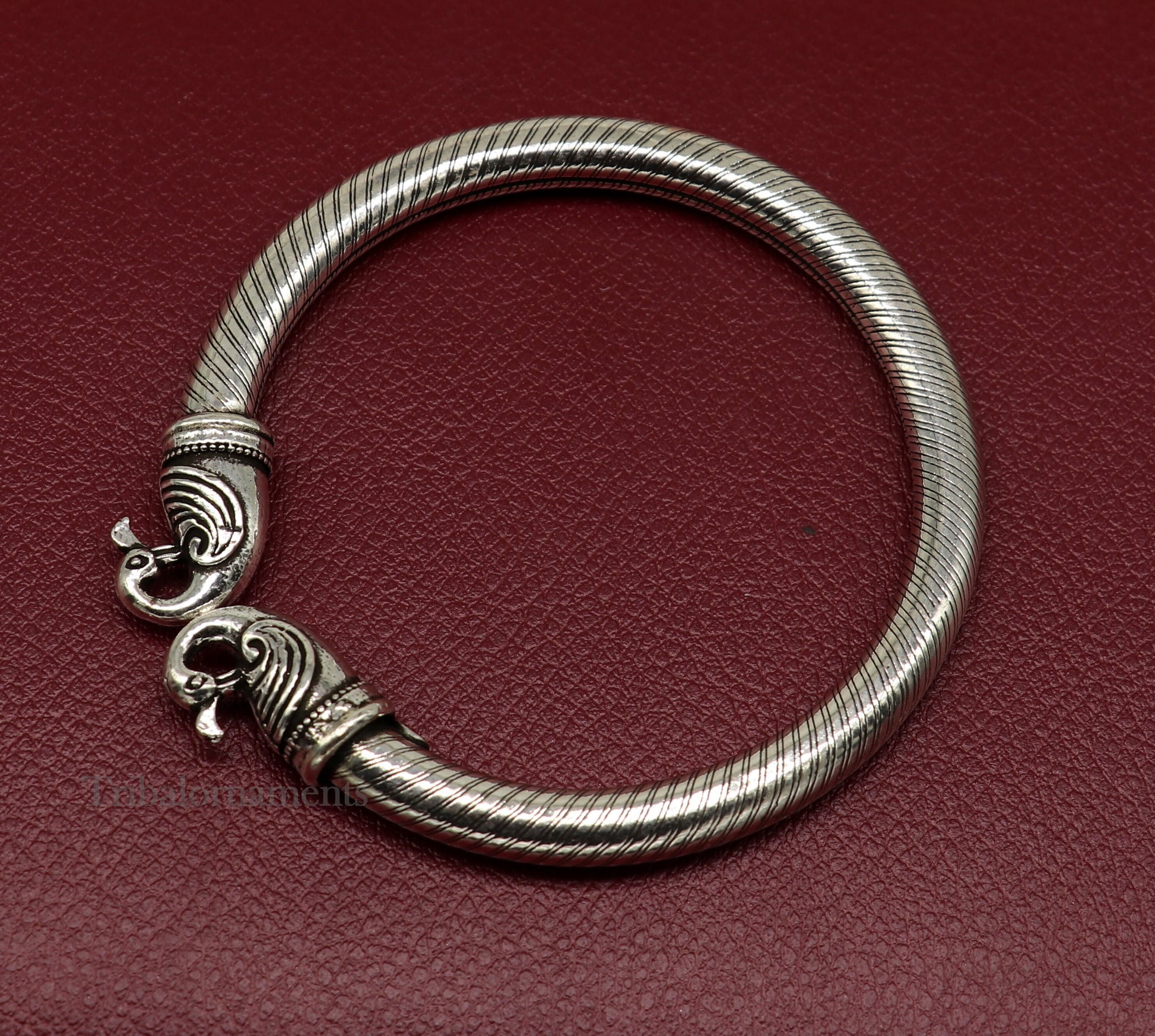 925 sterling silver handmade stunning vintage peacock design bangle bracelet kada, unisex customized personalized hip-hop jewelry nssk477 - TRIBAL ORNAMENTS