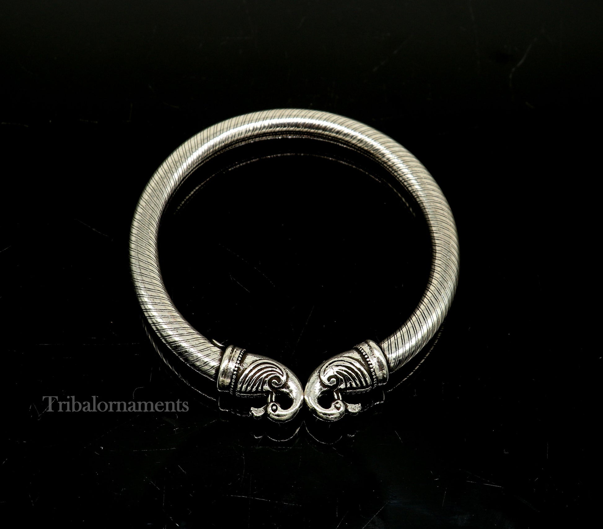 925 sterling silver handmade stunning vintage peacock design bangle bracelet kada, unisex customized personalized hip-hop jewelry nssk477 - TRIBAL ORNAMENTS