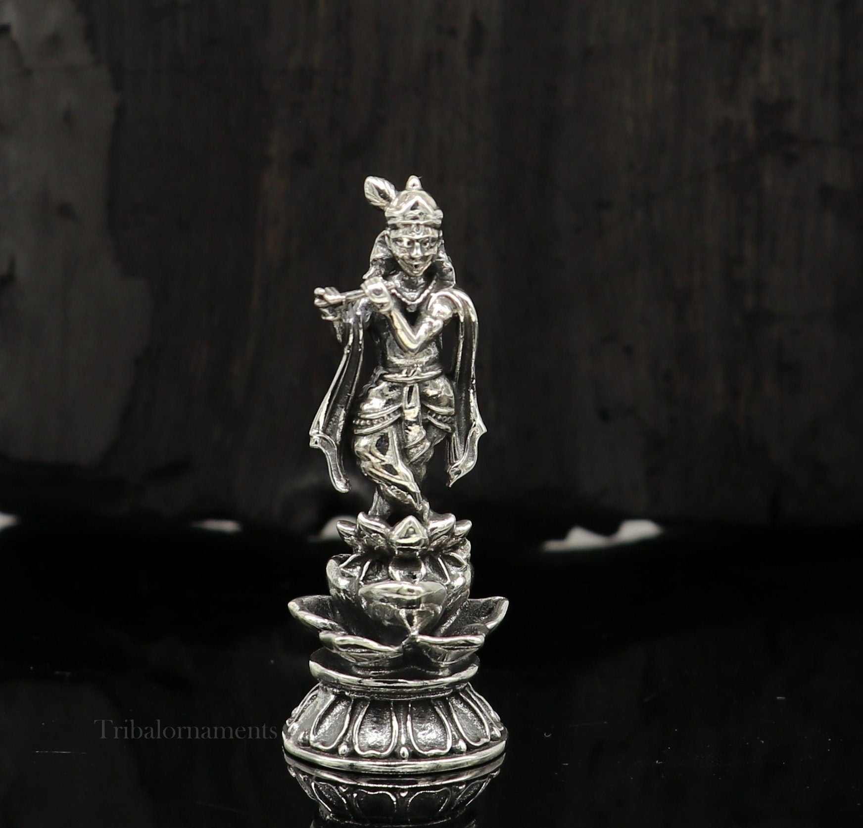 925 Sterling Silver Handmade Antique Design Idols Lord Krishna With ...