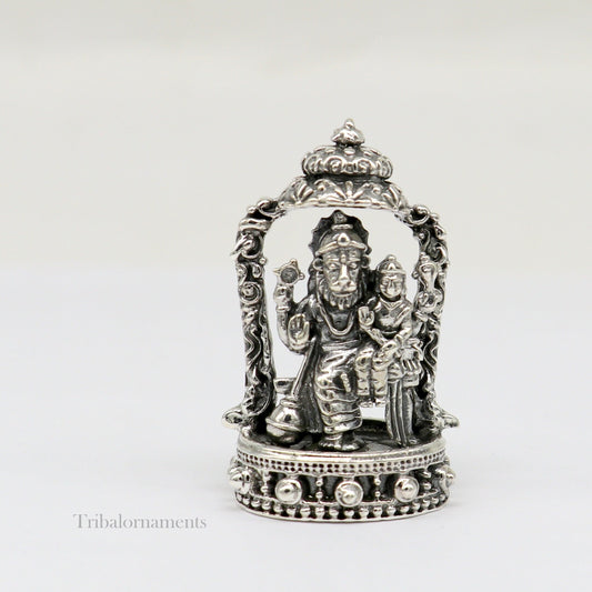 925 sterling silver handmade Narsinmha Narsingha statue or Murti with Prahalad, amazing Stunning diwal puja worshipping  figurine art156 - TRIBAL ORNAMENTS