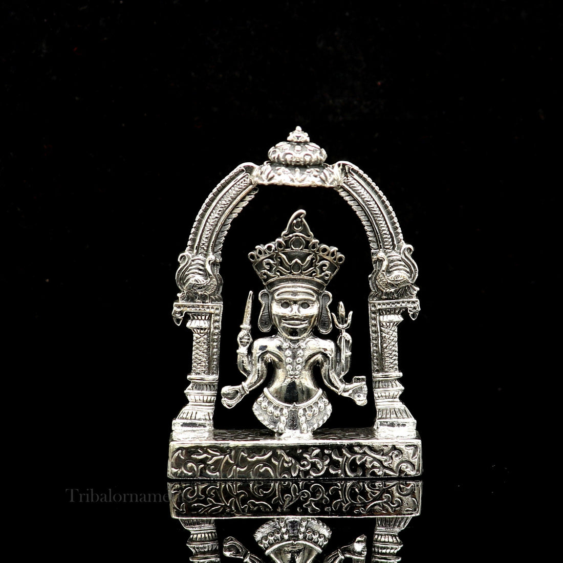 925 sterling silver handmade Divine Hindu deity Nakado Bhairwa or Nakoda bheruji parshvanath divine jain Statue Sculpture figurine puja article art170 - TRIBAL ORNAMENTS