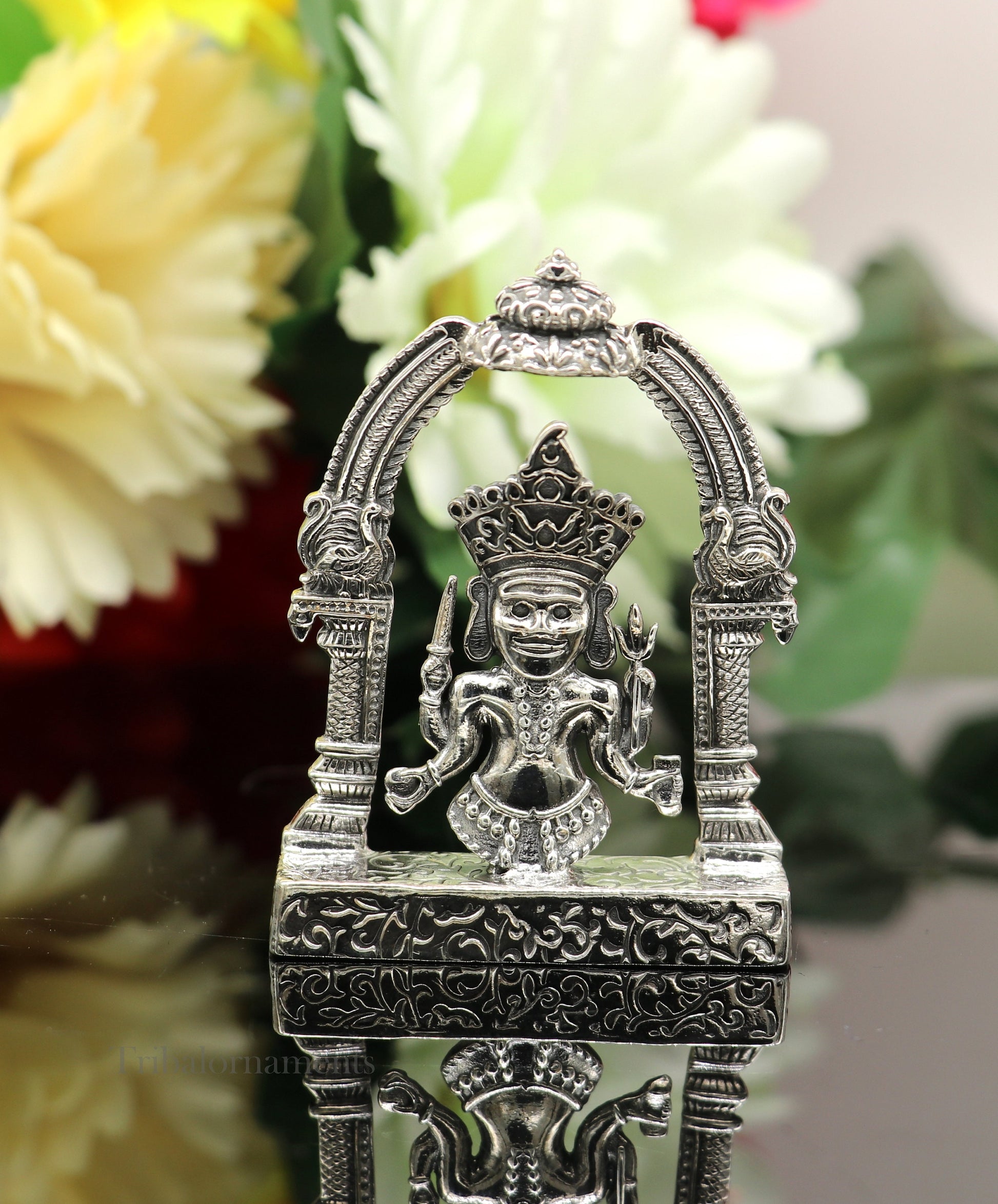 925 sterling silver handmade Divine Hindu deity Nakado Bhairwa or Nakoda bheruji parshvanath divine jain Statue Sculpture figurine puja article art170 - TRIBAL ORNAMENTS