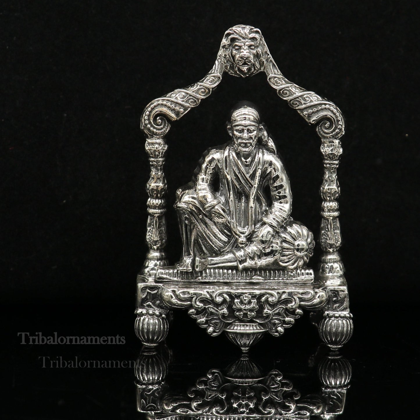 925 sterling silver handmade Divine Hindu idol deity Sai Baba statue murti divine Statue Sculpture figurine puja article gifting art173 - TRIBAL ORNAMENTS