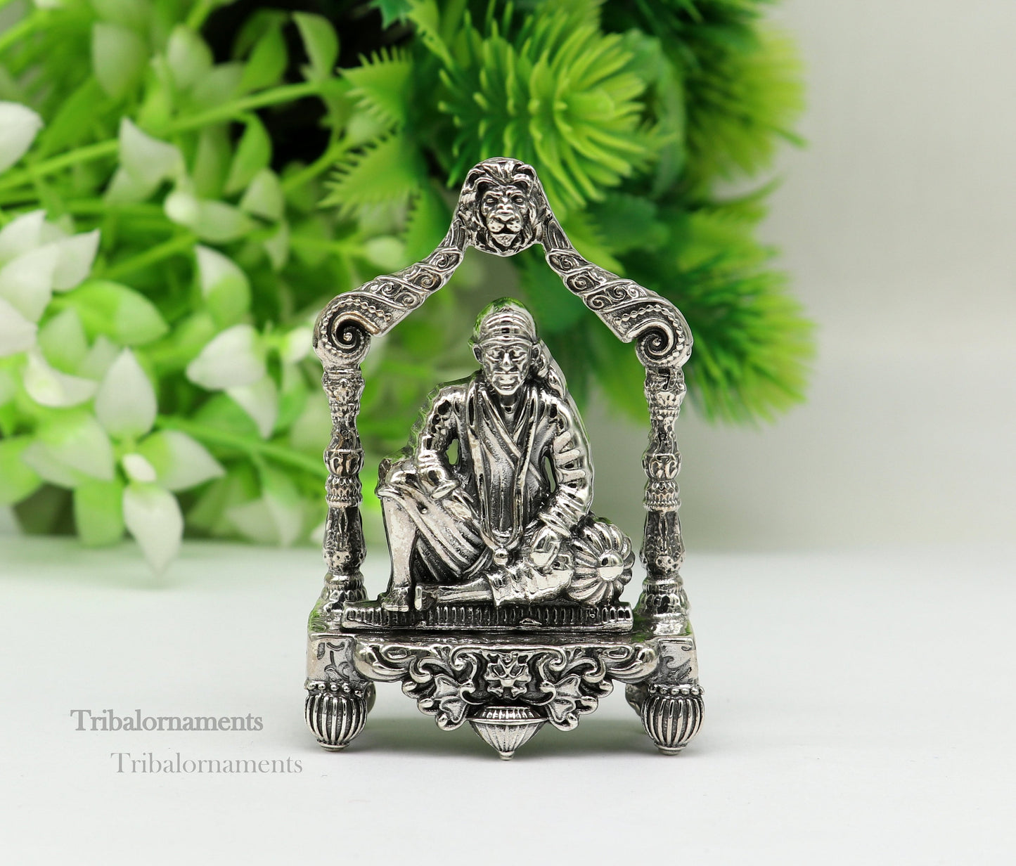 925 sterling silver handmade Divine Hindu idol deity Sai Baba statue murti divine Statue Sculpture figurine puja article gifting art173 - TRIBAL ORNAMENTS