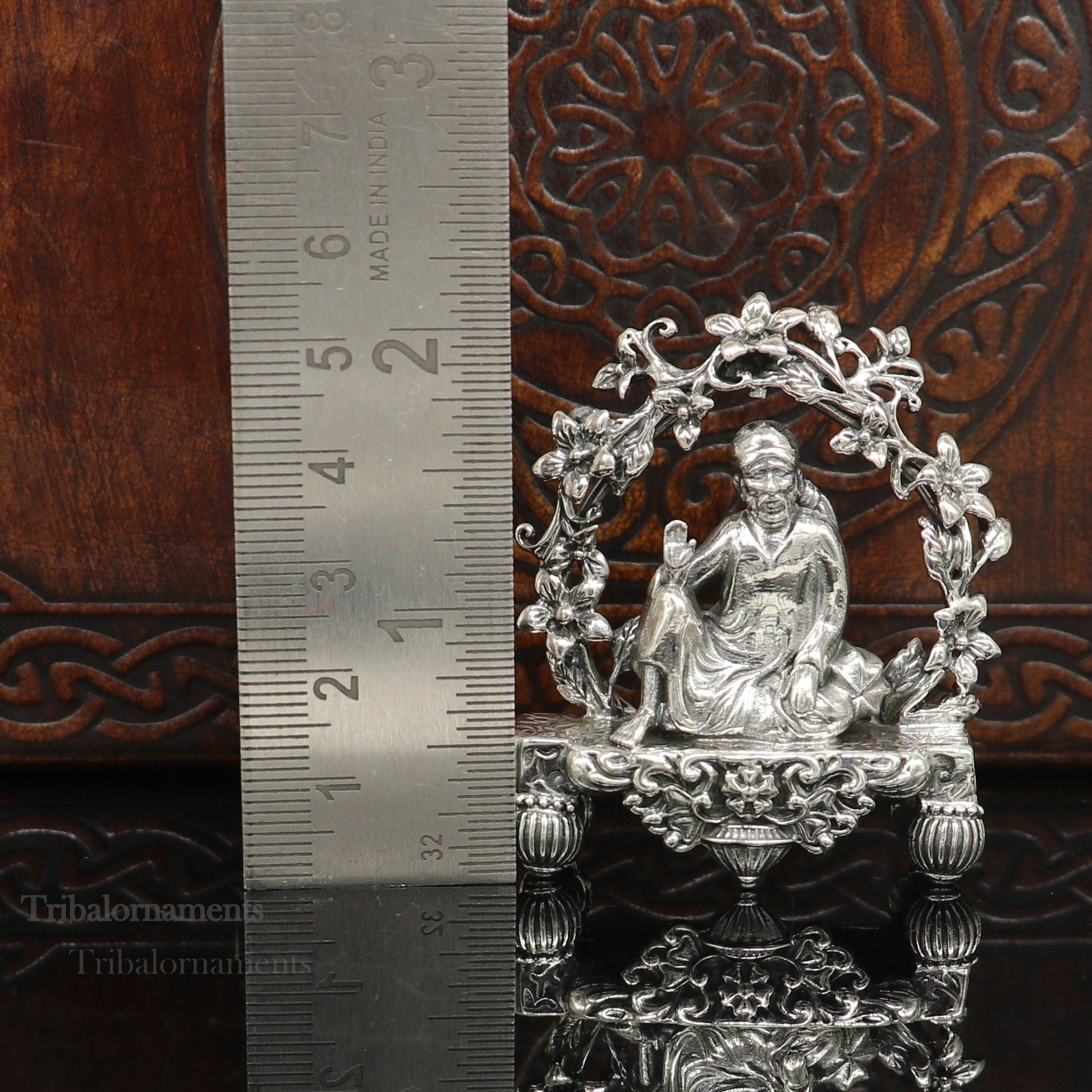 925 sterling silver handmade Divine Hindu idol deity Sai Baba statue murti divine Statue Sculpture figurine puja article gifting art163 - TRIBAL ORNAMENTS