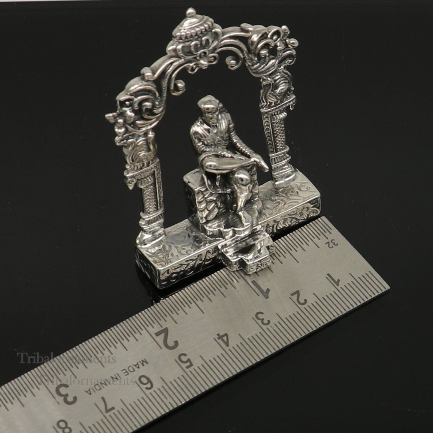 925 sterling silver handmade Divine Hindu idol deity Sai Baba statue murti divine Statue Sculpture figurine puja article gifting art177 - TRIBAL ORNAMENTS