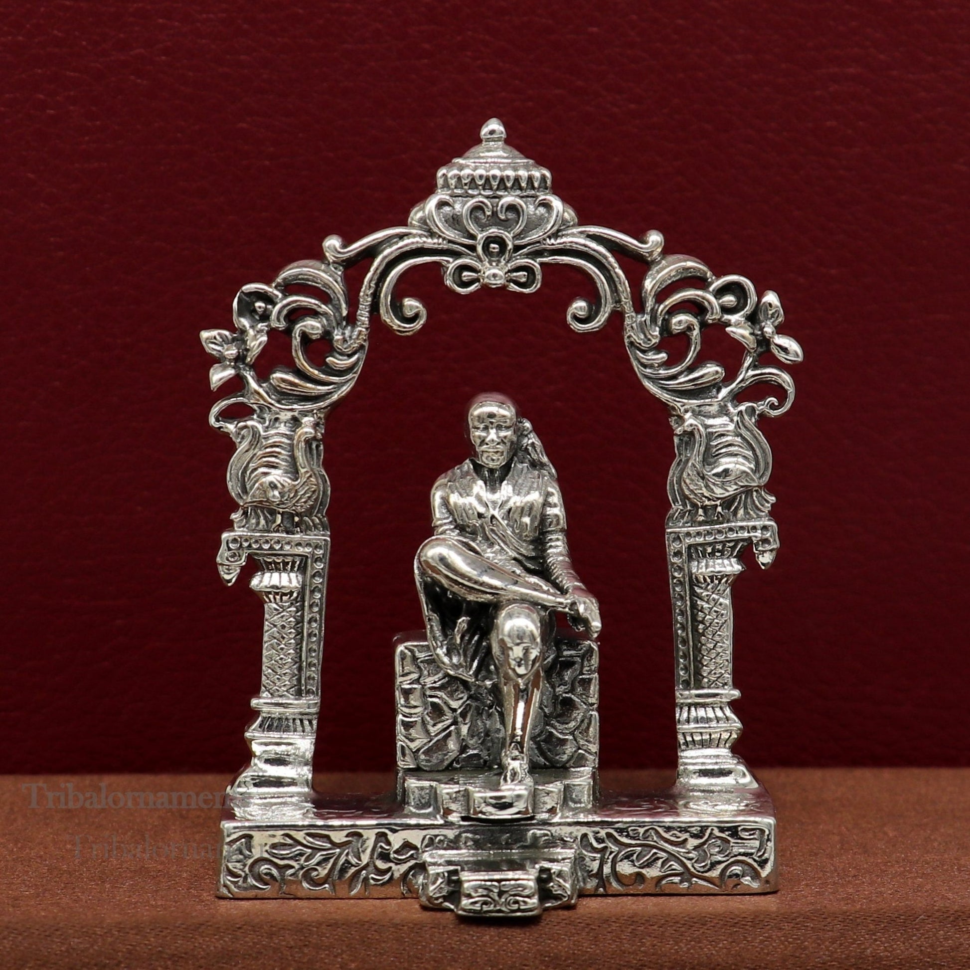 925 sterling silver handmade Divine Hindu idol deity Sai Baba statue murti divine Statue Sculpture figurine puja article gifting art177 - TRIBAL ORNAMENTS