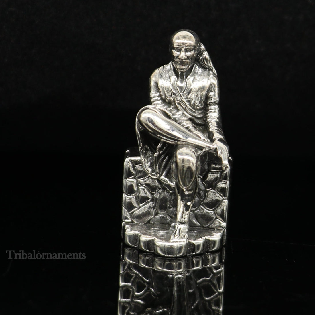 925 sterling silver handmade Divine Hindu idol deity Sai Baba statue murti divine Statue Sculpture figurine puja article gifting art155 - TRIBAL ORNAMENTS