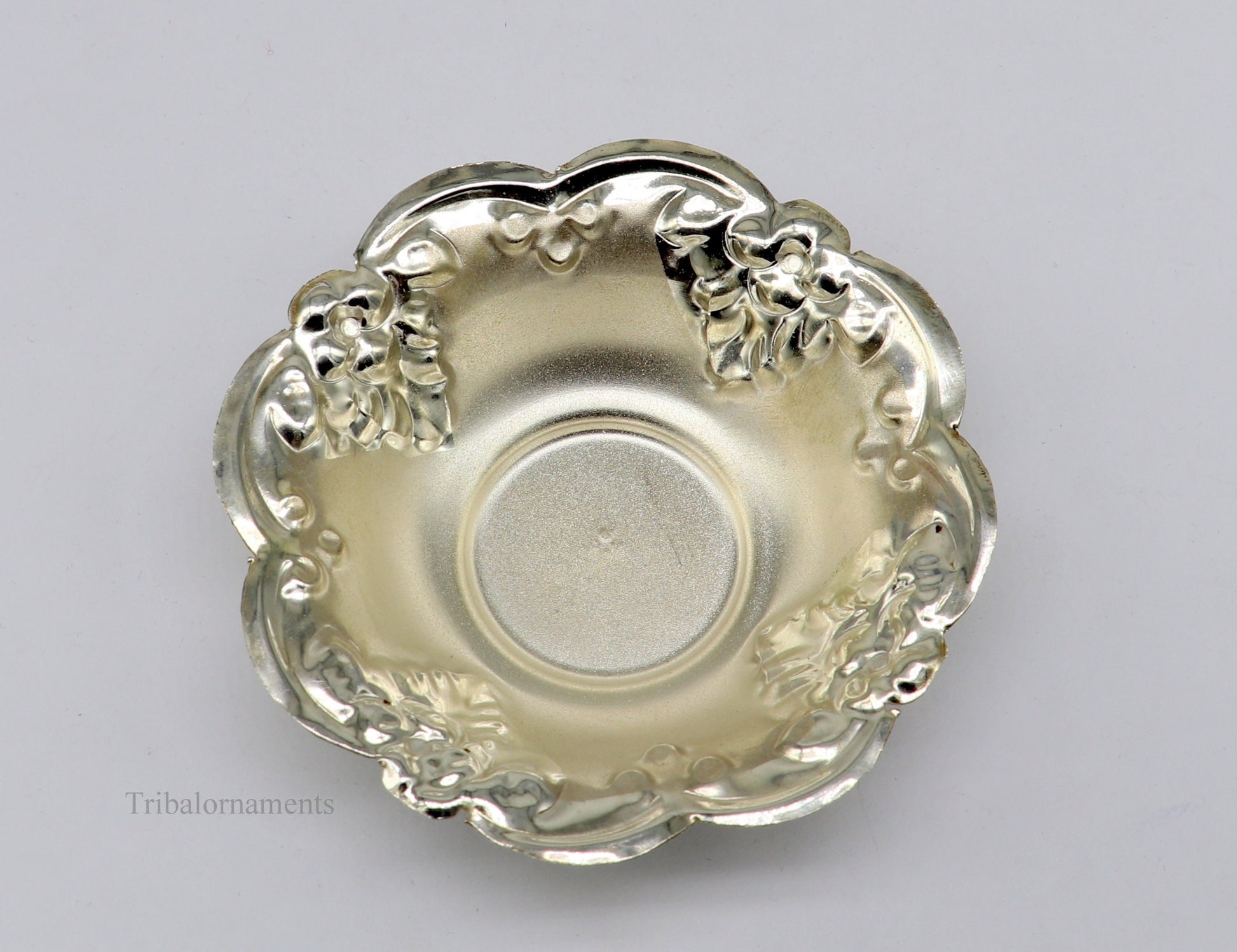 925 sterling silver exclusive handcrafted work light weight bowl, puja utensils, silver article, silver utensils, silver vessel sv237 - TRIBAL ORNAMENTS