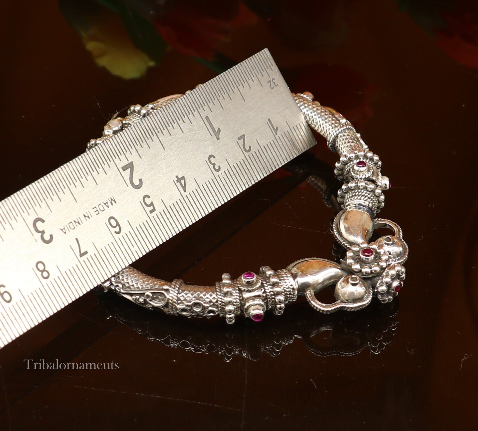 925 sterling silver customized indian vintage style bangle bracelet kada with unique locking system, best girl's belly dance jewelry nssk479 - TRIBAL ORNAMENTS