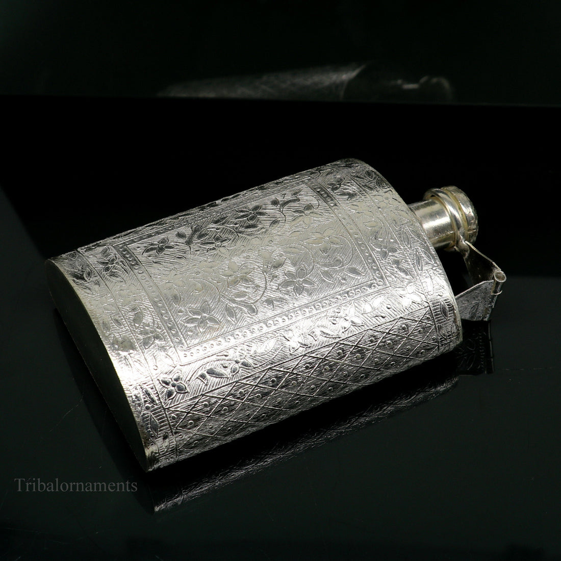 925 sterling silver customized design silver wine bottle, silver drink bottle, royal style silver article, gifting silver utensils  su423 - TRIBAL ORNAMENTS