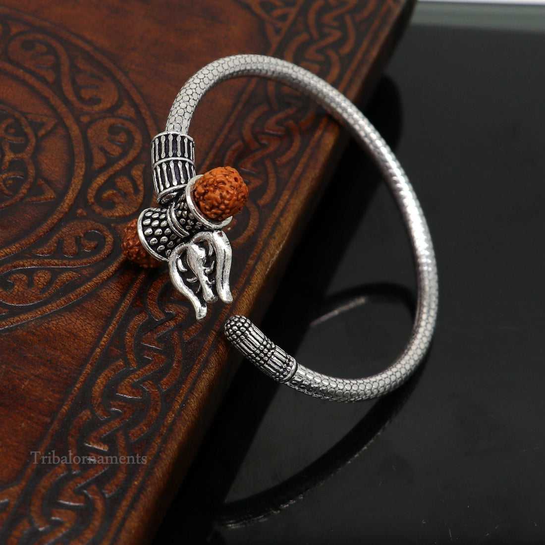 Vintage design 925 sterling silver idol shiva trident or trishul bange, best customized gift Babubali bangle kada bracelet unisex nssk450 - TRIBAL ORNAMENTS