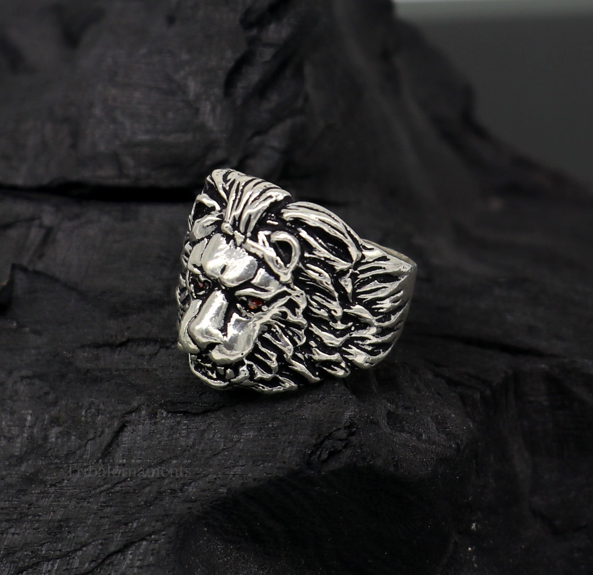 925 sterling silver handcrafted lion ring, Amazing vintage design customized ring band for unisex gifting from india ring432 - TRIBAL ORNAMENTS