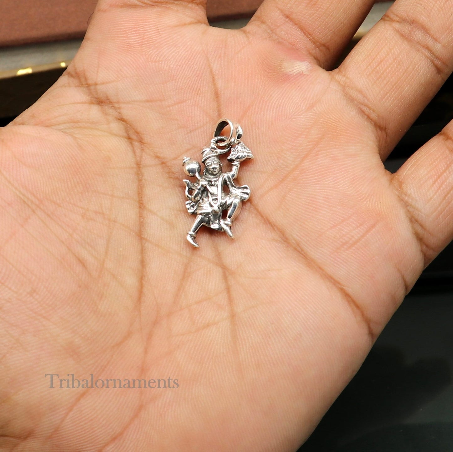 Flying hanuman pendant 92.5 sterling silver handmade god idol hanuman pendant, amazing craftsmanship pendant gifting jewelry ssp939 - TRIBAL ORNAMENTS