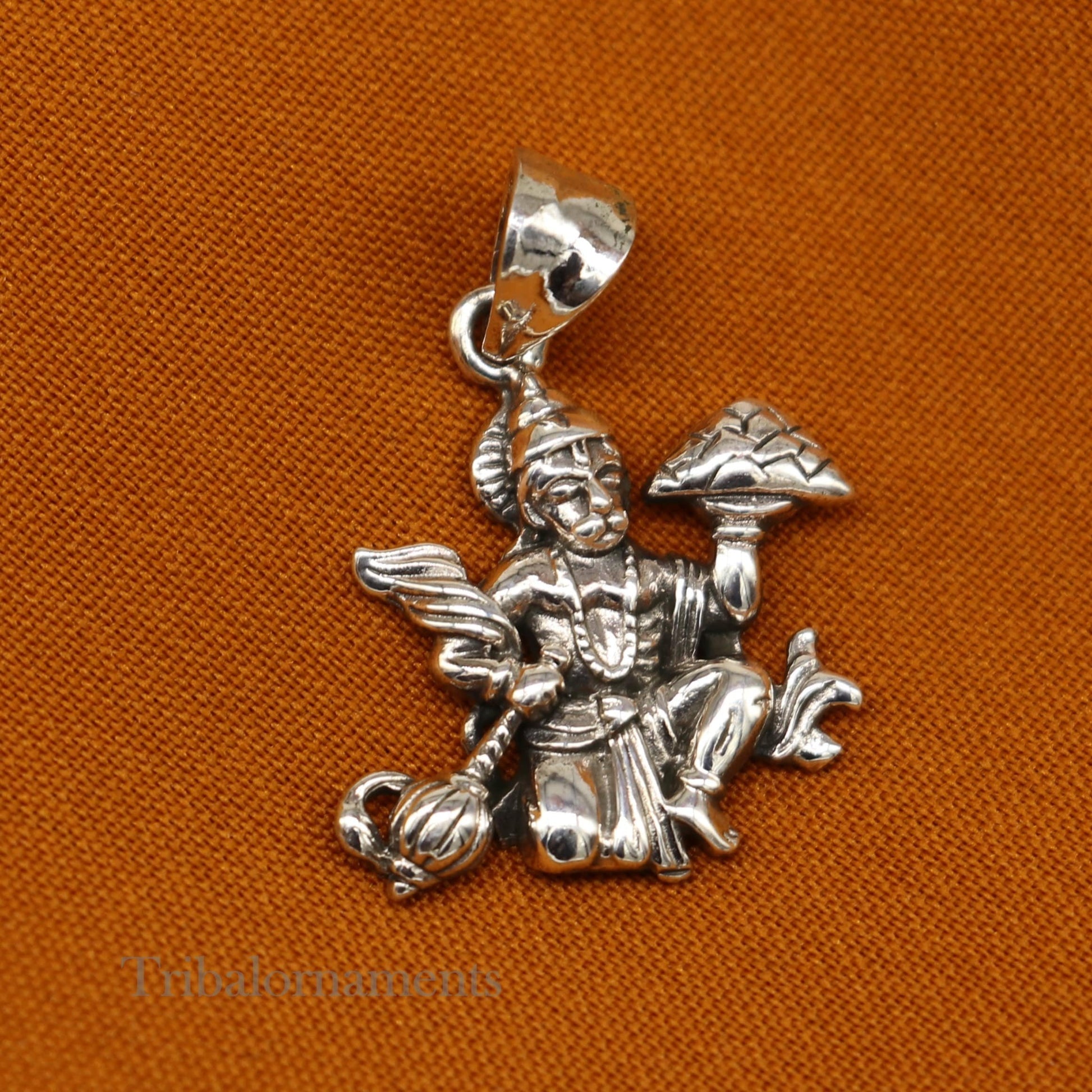 Lord hanuman pendant 92.5 sterling silver handmade god idol hanuman with mount pendant, amazing craftsmanship pendant gifting jewelry ssp912 - TRIBAL ORNAMENTS