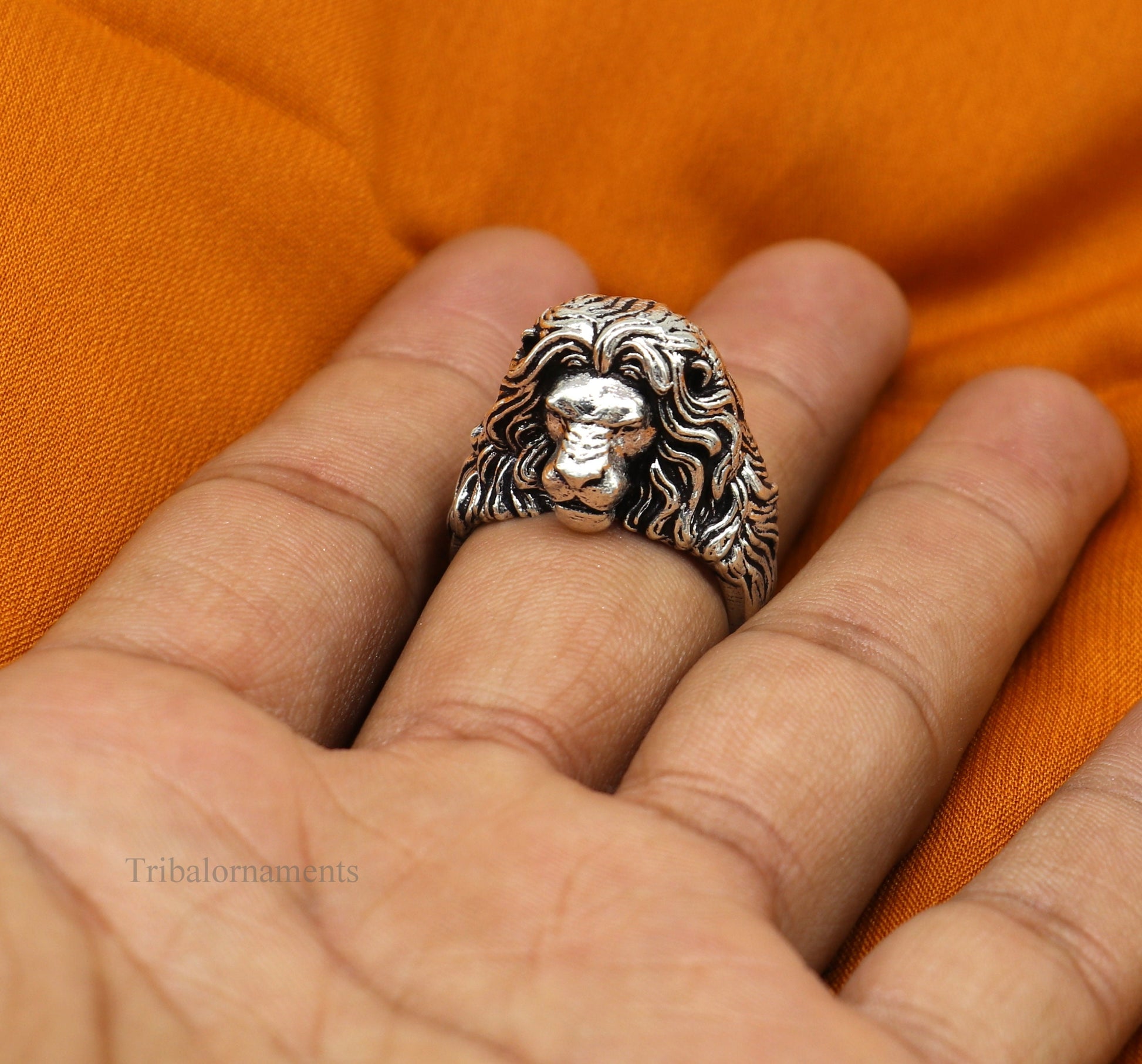 925 sterling silver handcrafted forest king lion face ring, best gifting unisex ring, gorgeous vintage antique stylish ring bands ring435 - TRIBAL ORNAMENTS