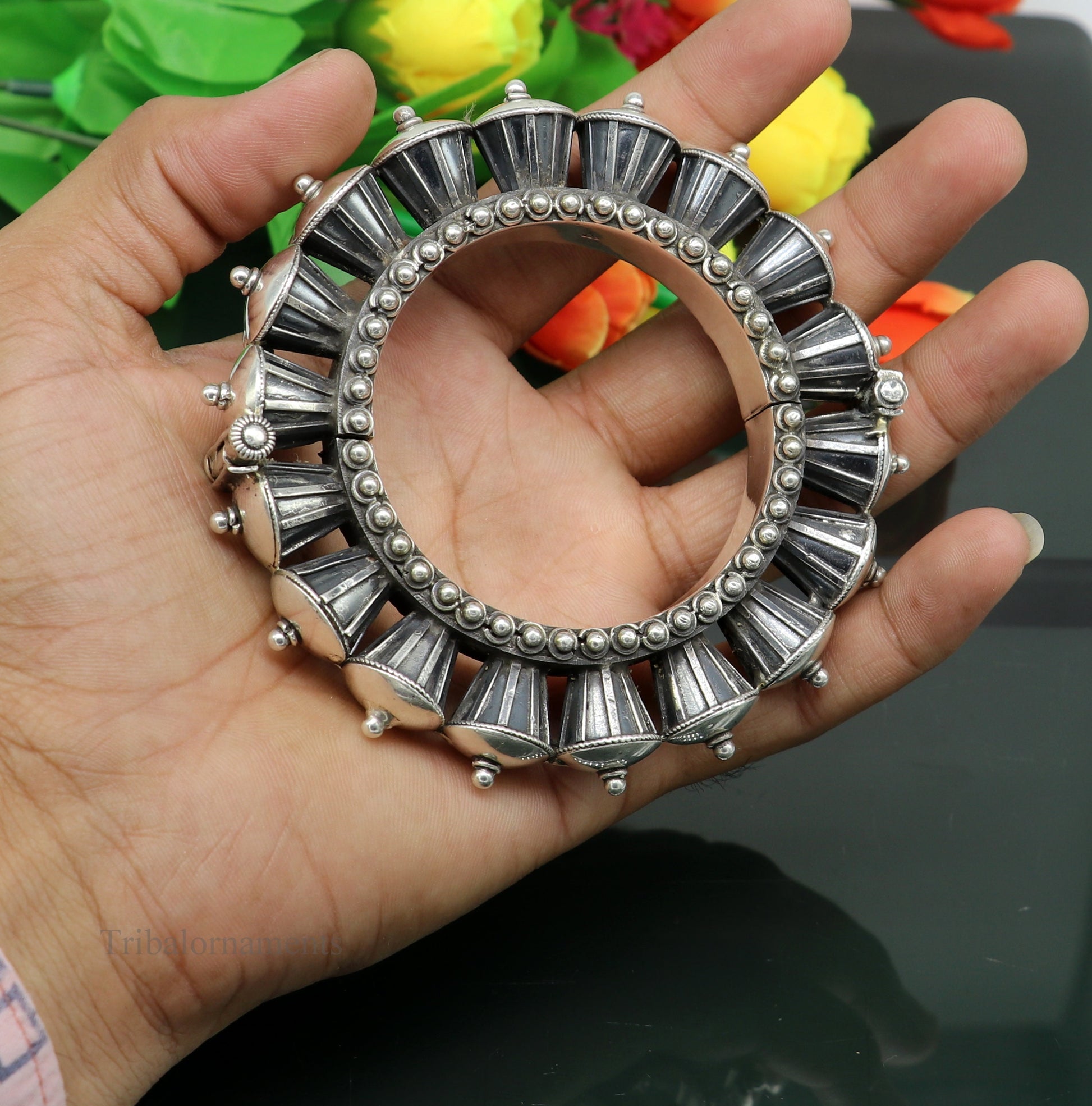 925 sterling silver handmade Vintage antique design heavy design ethnic bangle bracelet tribal jewelry best bride belly dance gifting nba172 - TRIBAL ORNAMENTS