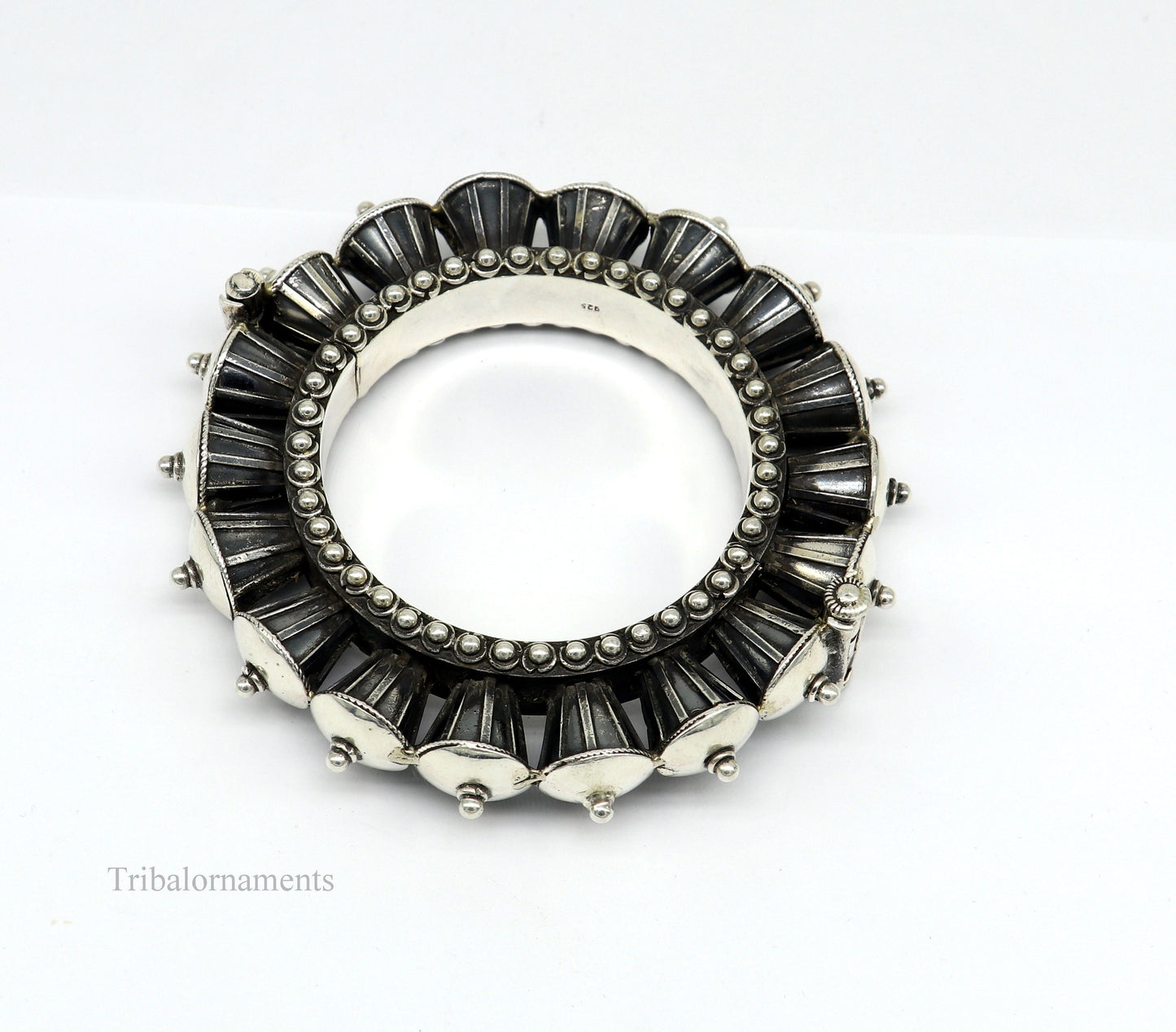 925 sterling silver handmade Vintage antique design heavy design ethnic bangle bracelet tribal jewelry best bride belly dance gifting nba172 - TRIBAL ORNAMENTS