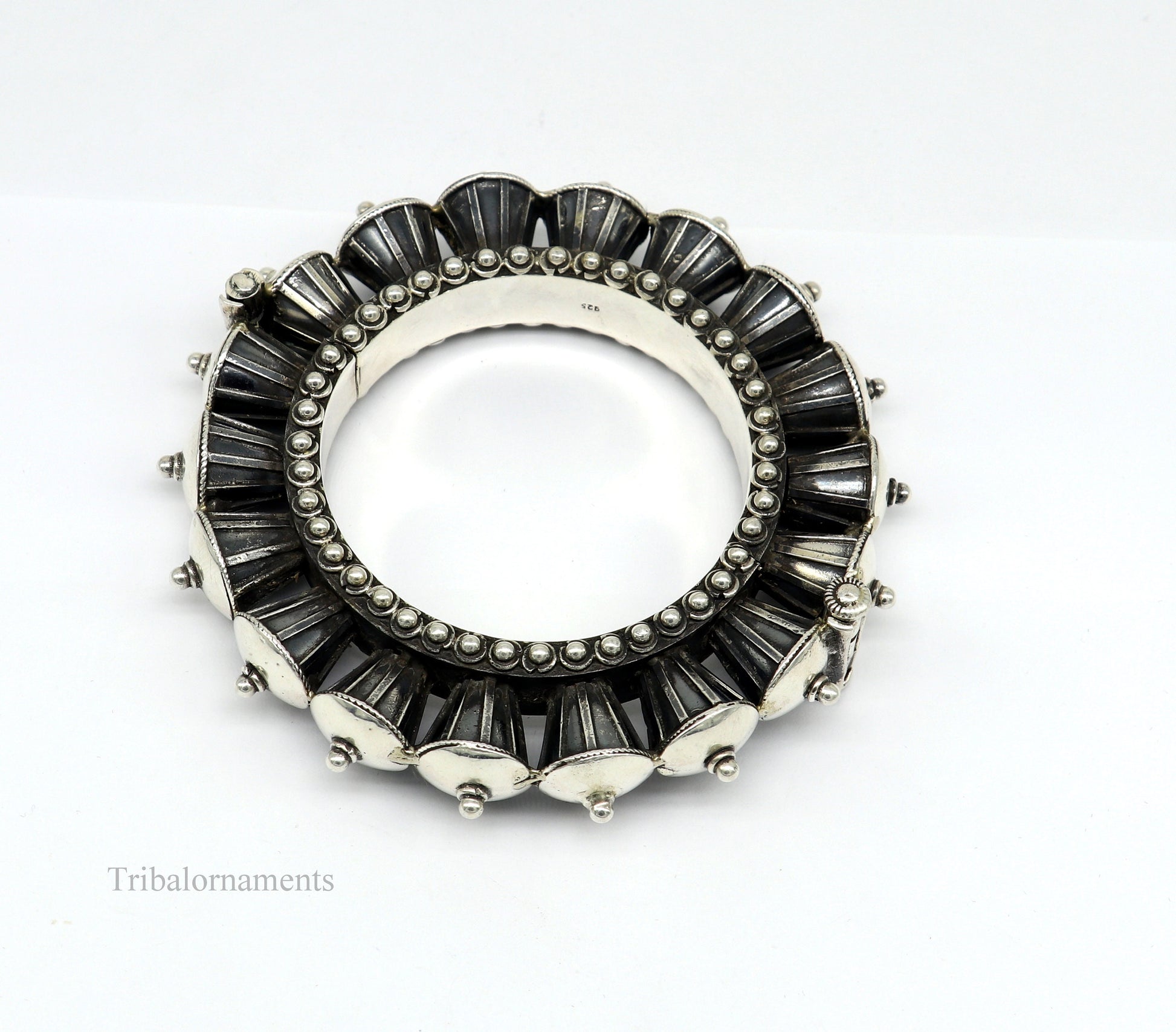 925 sterling silver handmade Vintage antique design heavy design ethnic bangle bracelet tribal jewelry best bride belly dance gifting nba172 - TRIBAL ORNAMENTS