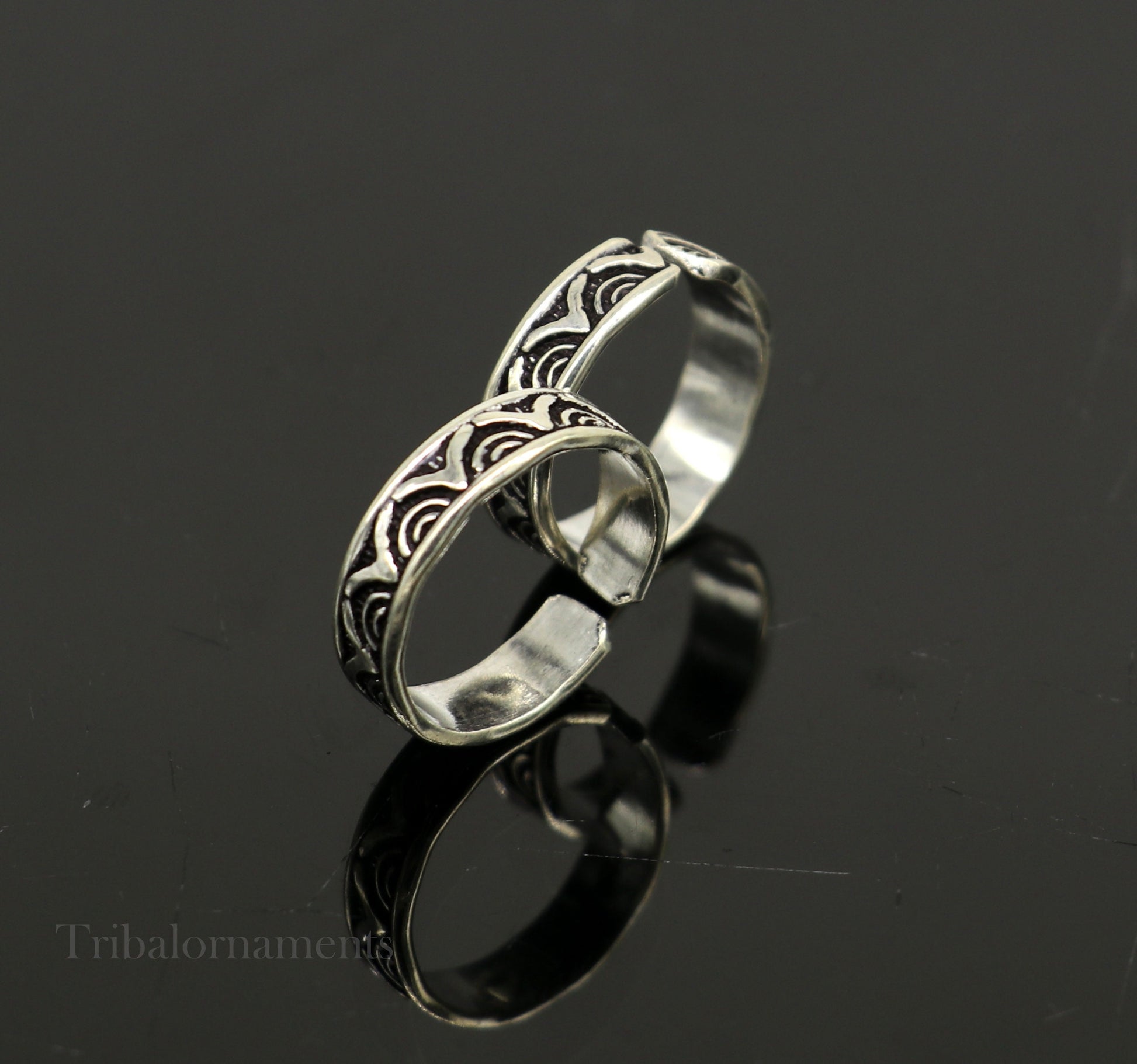 Solid Adjustable Toe ring 92.5 sterling silver handmade stunning toe ring, toe band stylish modern women's brides jewelry from india toer109 - TRIBAL ORNAMENTS