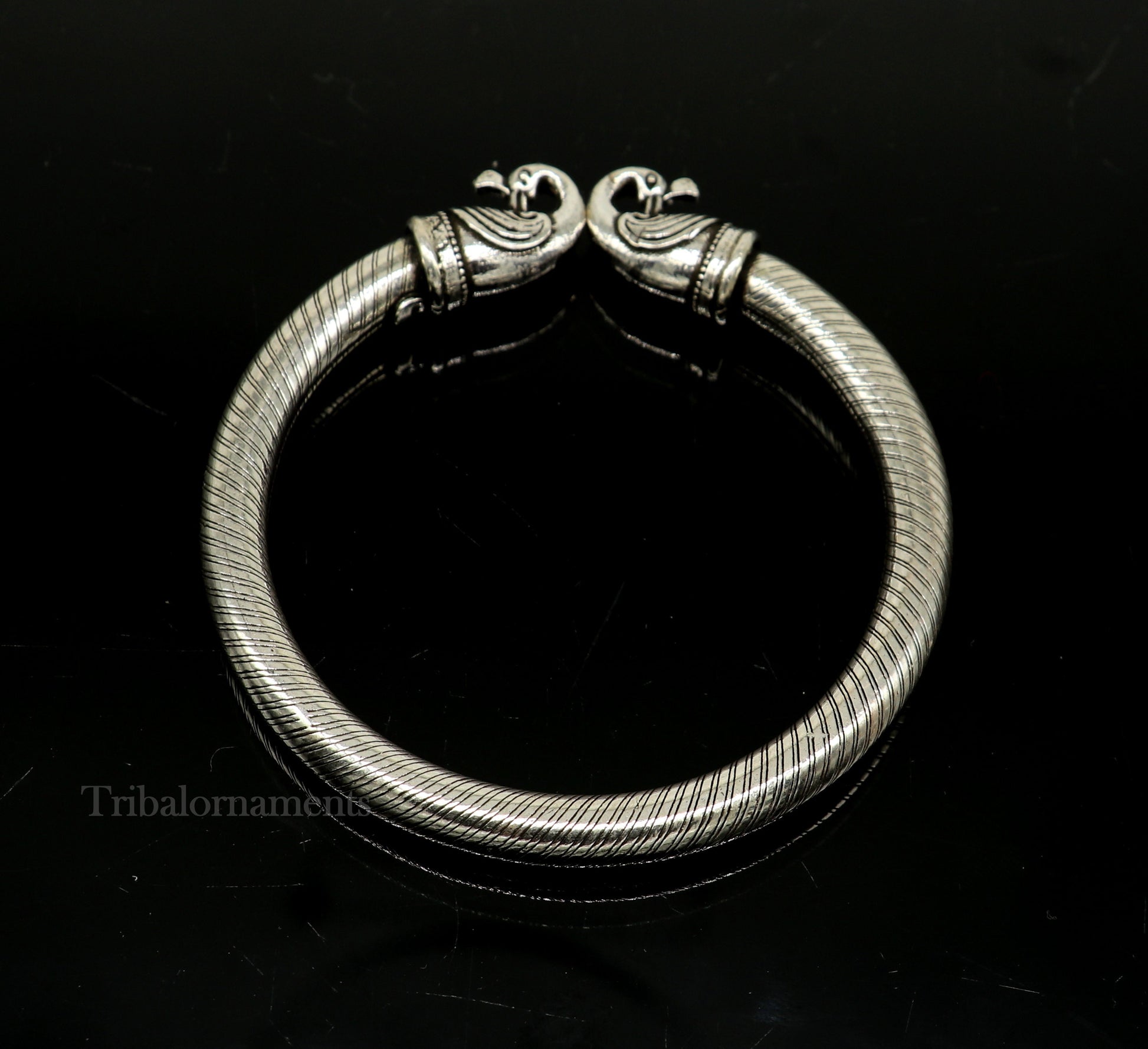 925 sterling silver handmade stunning vintage peacock design bangle bracelet kada, unisex customized personalized hip-hop jewelry nssk477 - TRIBAL ORNAMENTS