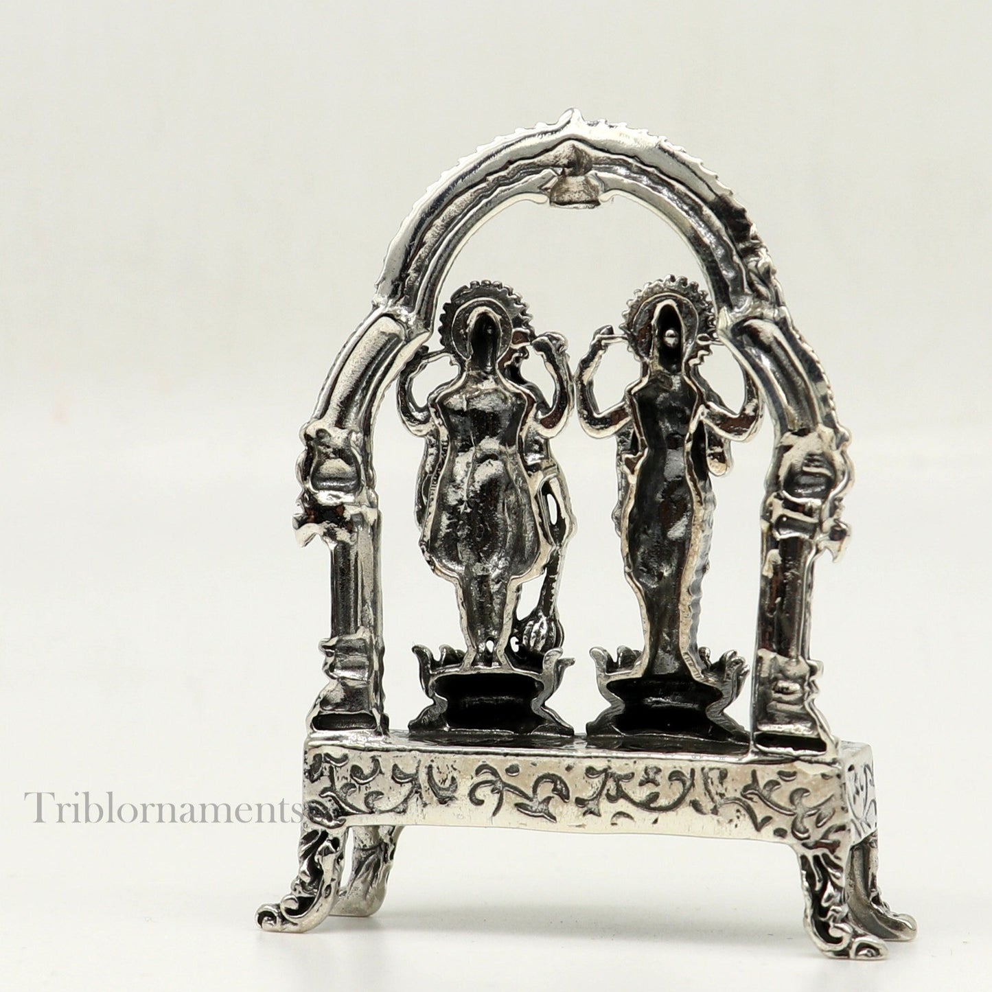 925 Sterling silver handmade Indian Idols standing Laxmi Narayan, laxmi and vishnu Statue figurine, puja articles puja articles art172 - TRIBAL ORNAMENTS