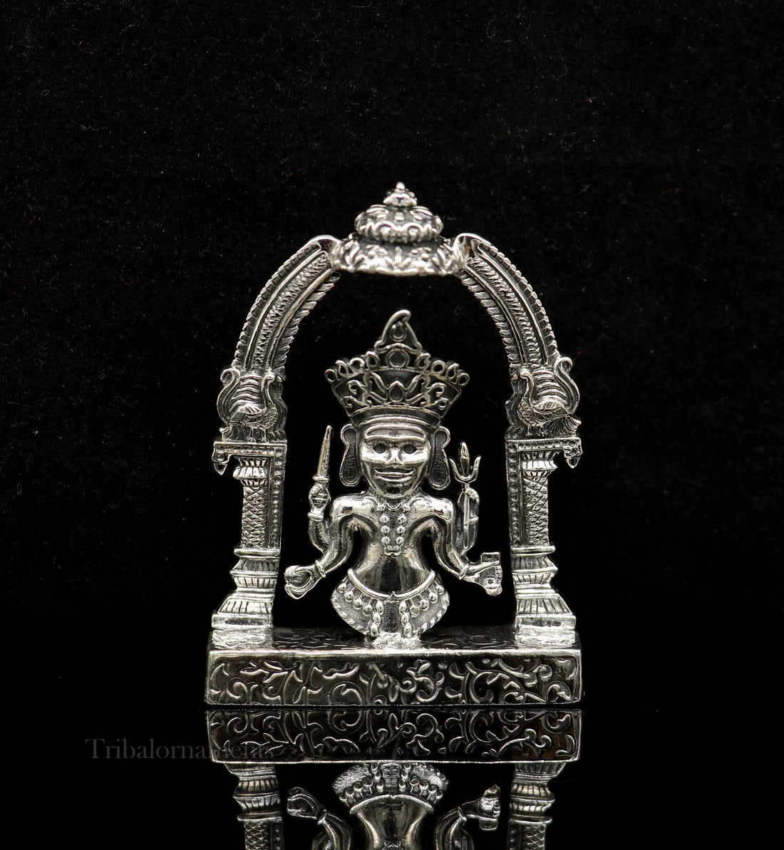 925 sterling silver handmade Divine Hindu deity Nakado Bhairwa or Nakoda bheruji parshvanath divine jain Statue Sculpture figurine puja article art170 - TRIBAL ORNAMENTS