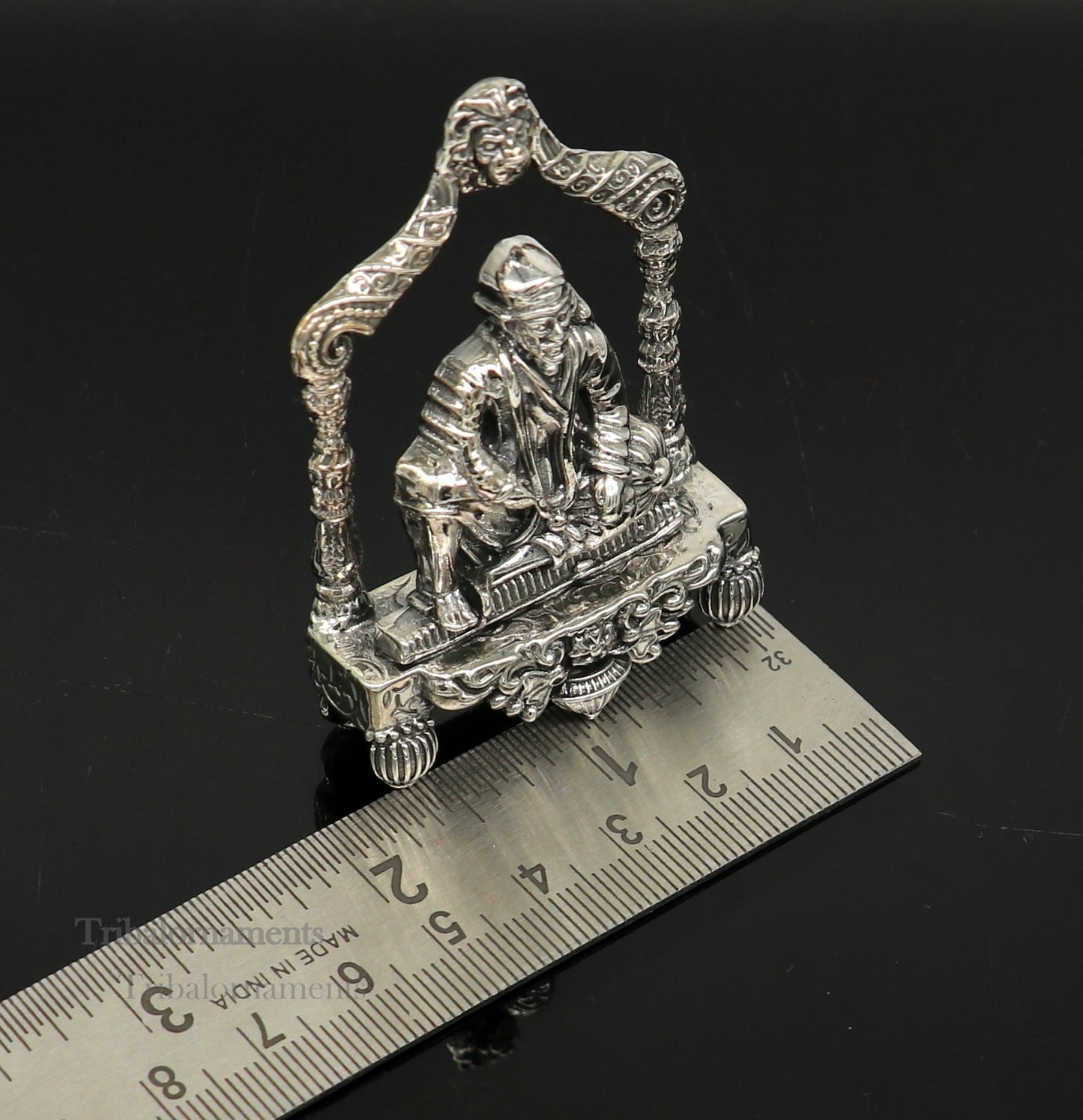 925 sterling silver handmade Divine Hindu idol deity Sai Baba statue murti divine Statue Sculpture figurine puja article gifting art173 - TRIBAL ORNAMENTS