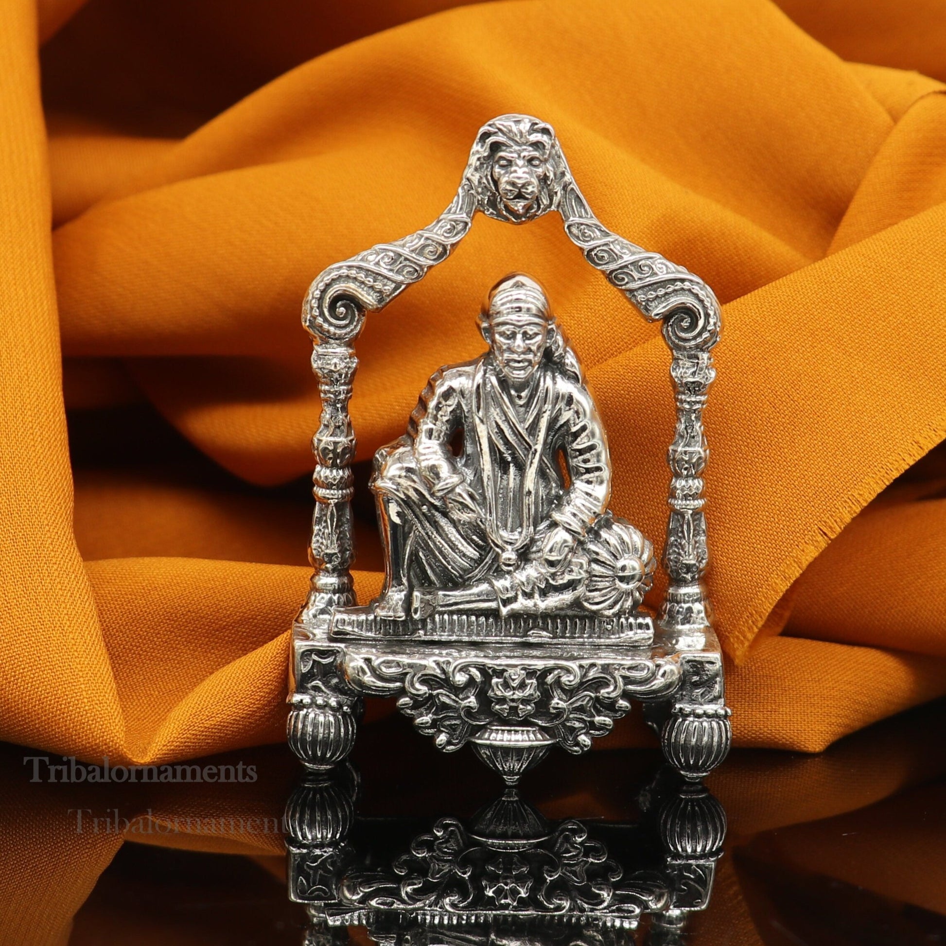 925 sterling silver handmade Divine Hindu idol deity Sai Baba statue murti divine Statue Sculpture figurine puja article gifting art173 - TRIBAL ORNAMENTS