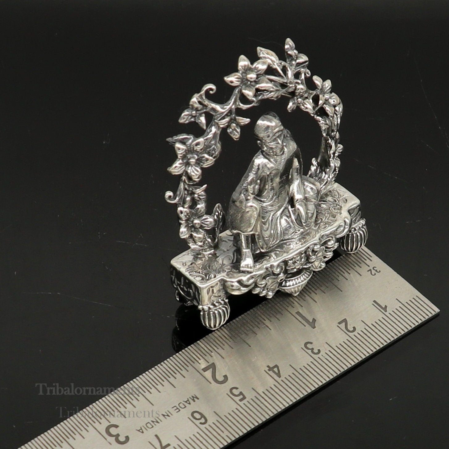 925 sterling silver handmade Divine Hindu idol deity Sai Baba statue murti divine Statue Sculpture figurine puja article gifting art163 - TRIBAL ORNAMENTS